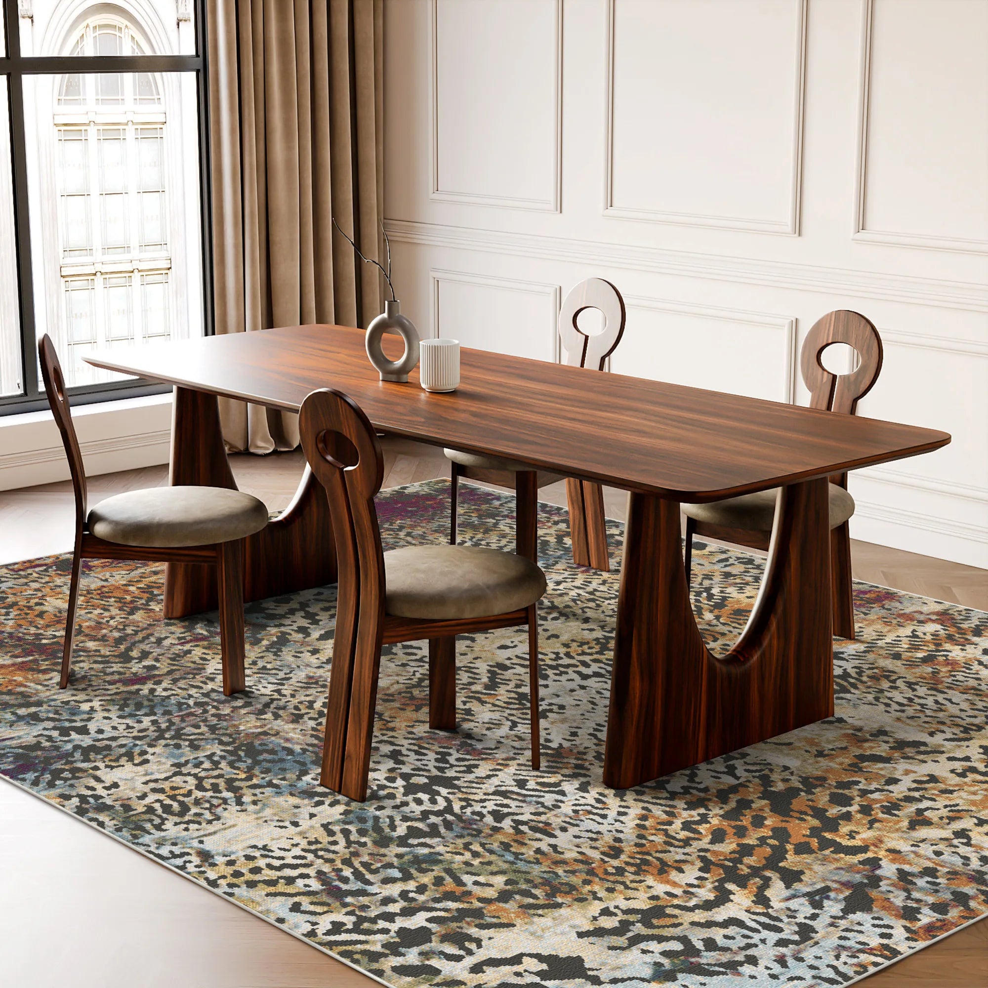 Rustic Abstract Tribal Animal Rug