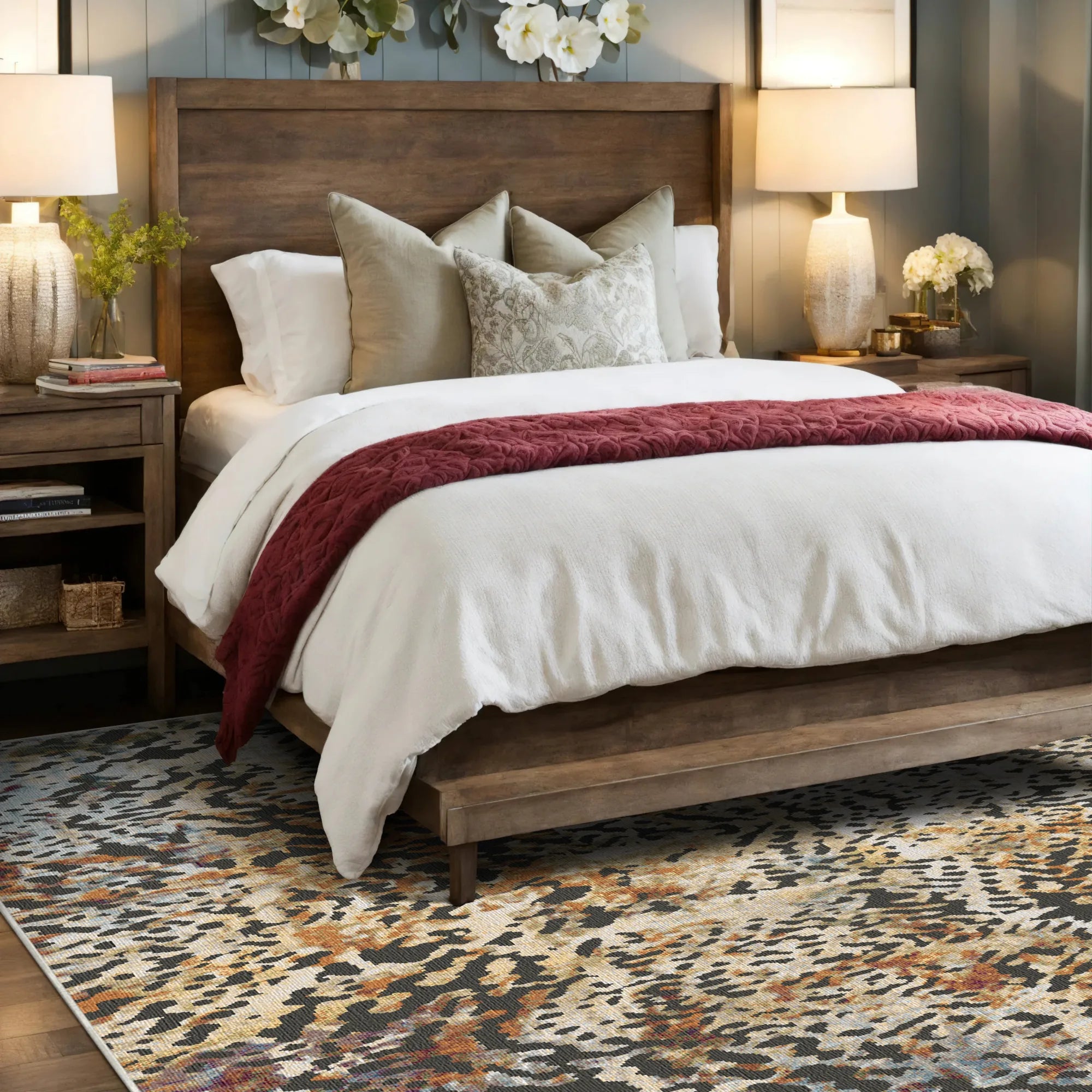 Rustic Abstract Tribal Animal Rug