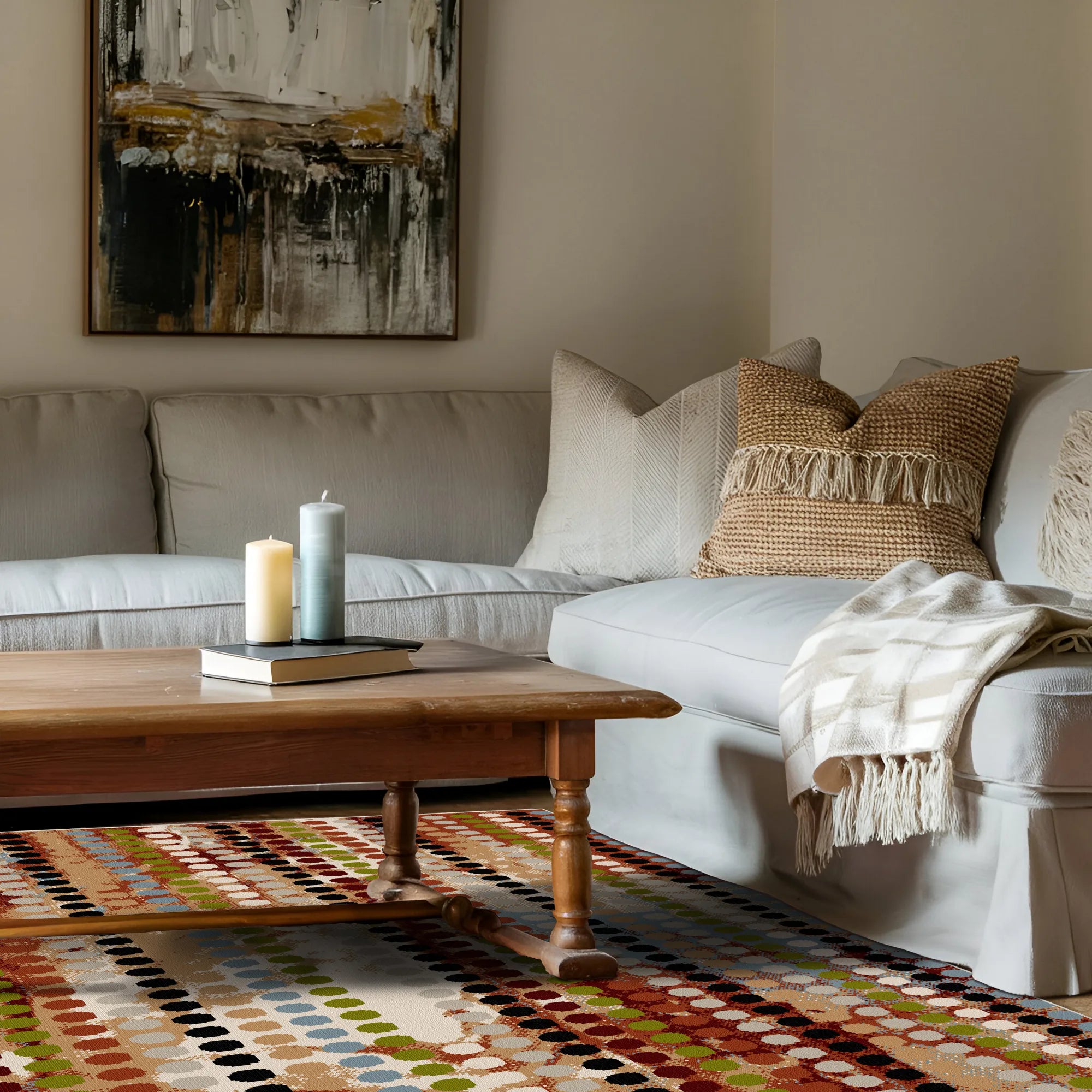 Petra Mosaic Geometric Washable Rug