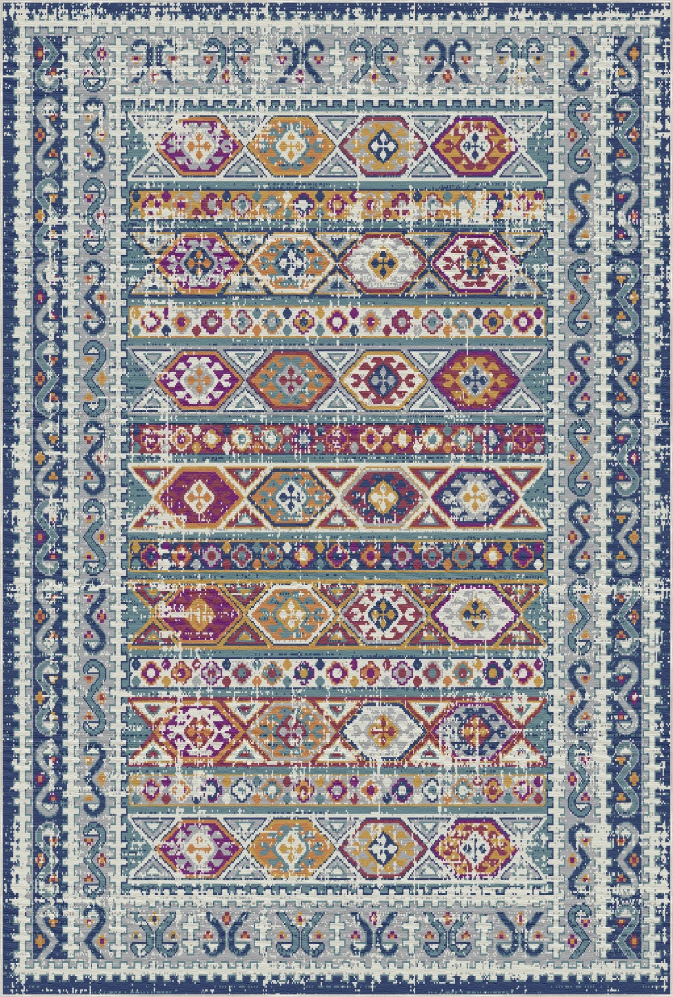 Caspian Folklore Medallion Washable Rug