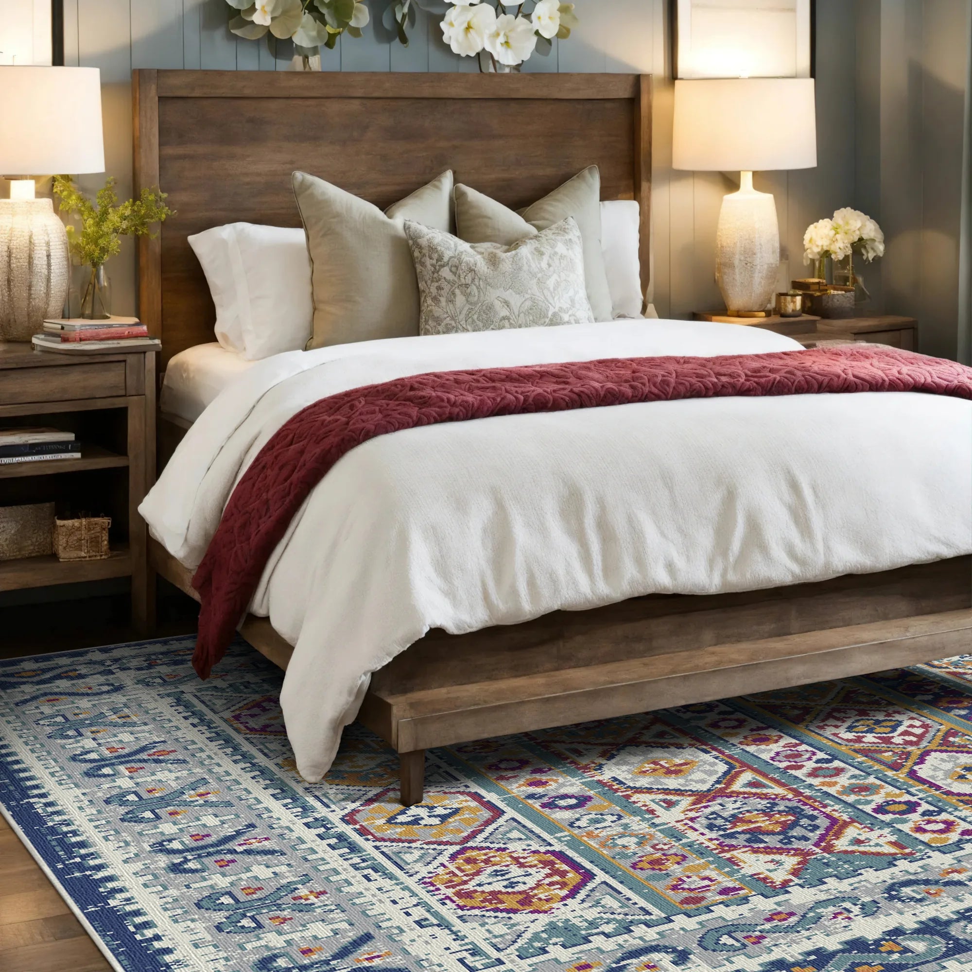 Caspian Folklore Medallion Washable Rug