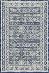 Baltic Blue Folklore Medallion Washable Rug Indigo