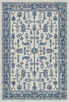 Lisbon Garden Traditional Washable Rug Blue