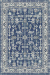 Porto Navy Traditional Washable Rug Indigo