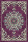 Granada Plum Traditional Washable Rug Plum