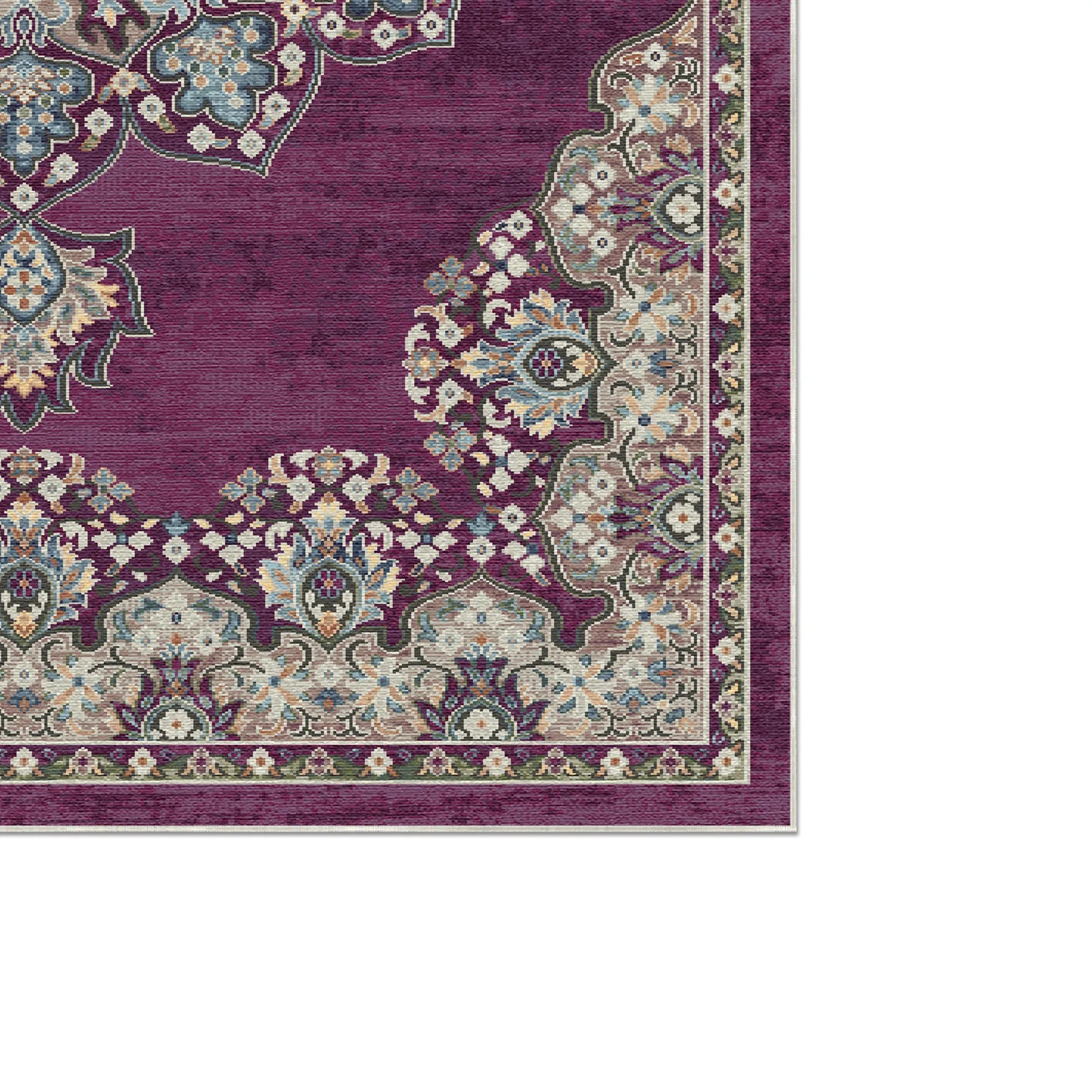 Granada Plum Traditional Washable Rug