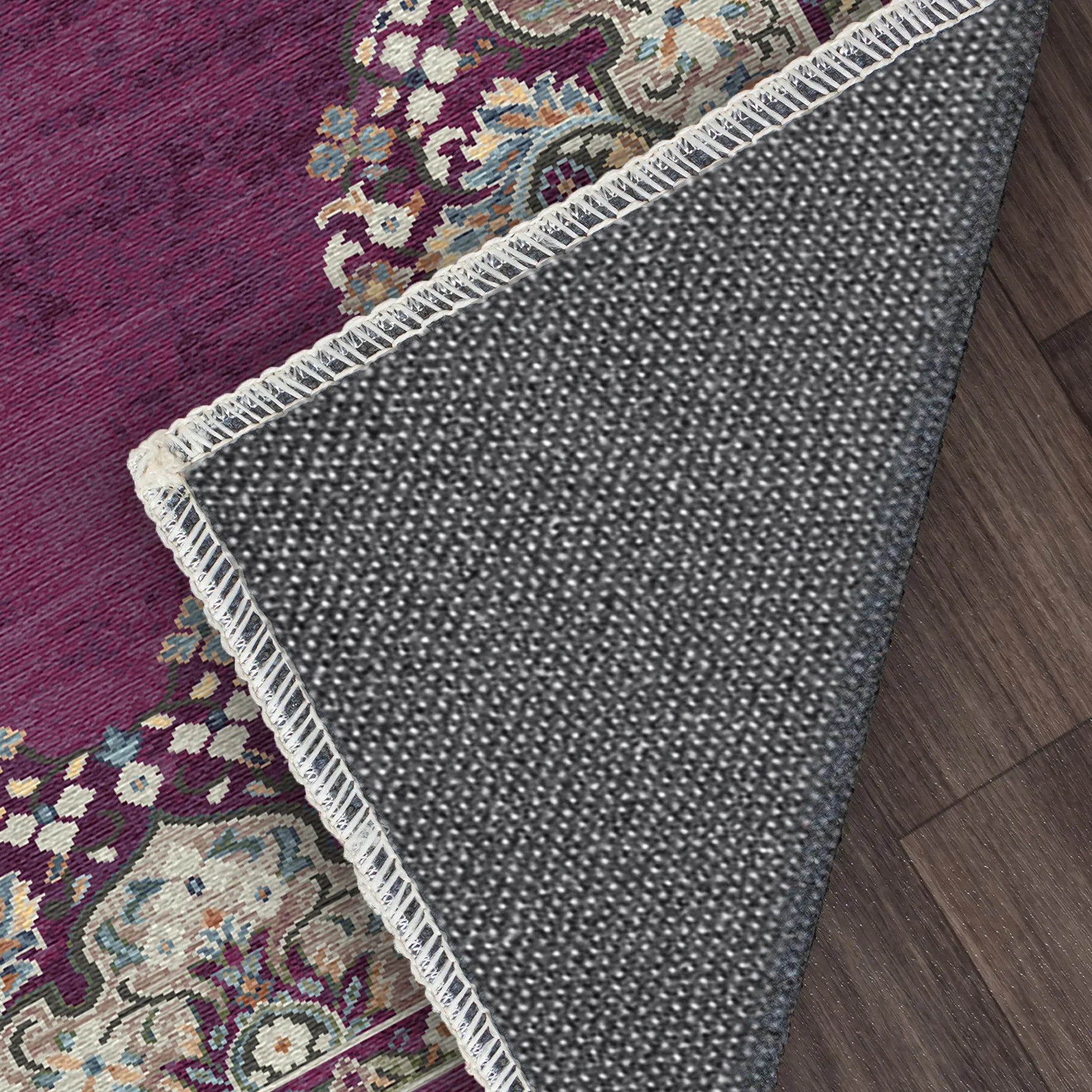 Granada Plum Traditional Washable Rug