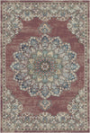 Toulouse Rose Traditional Washable Rug Rose gold