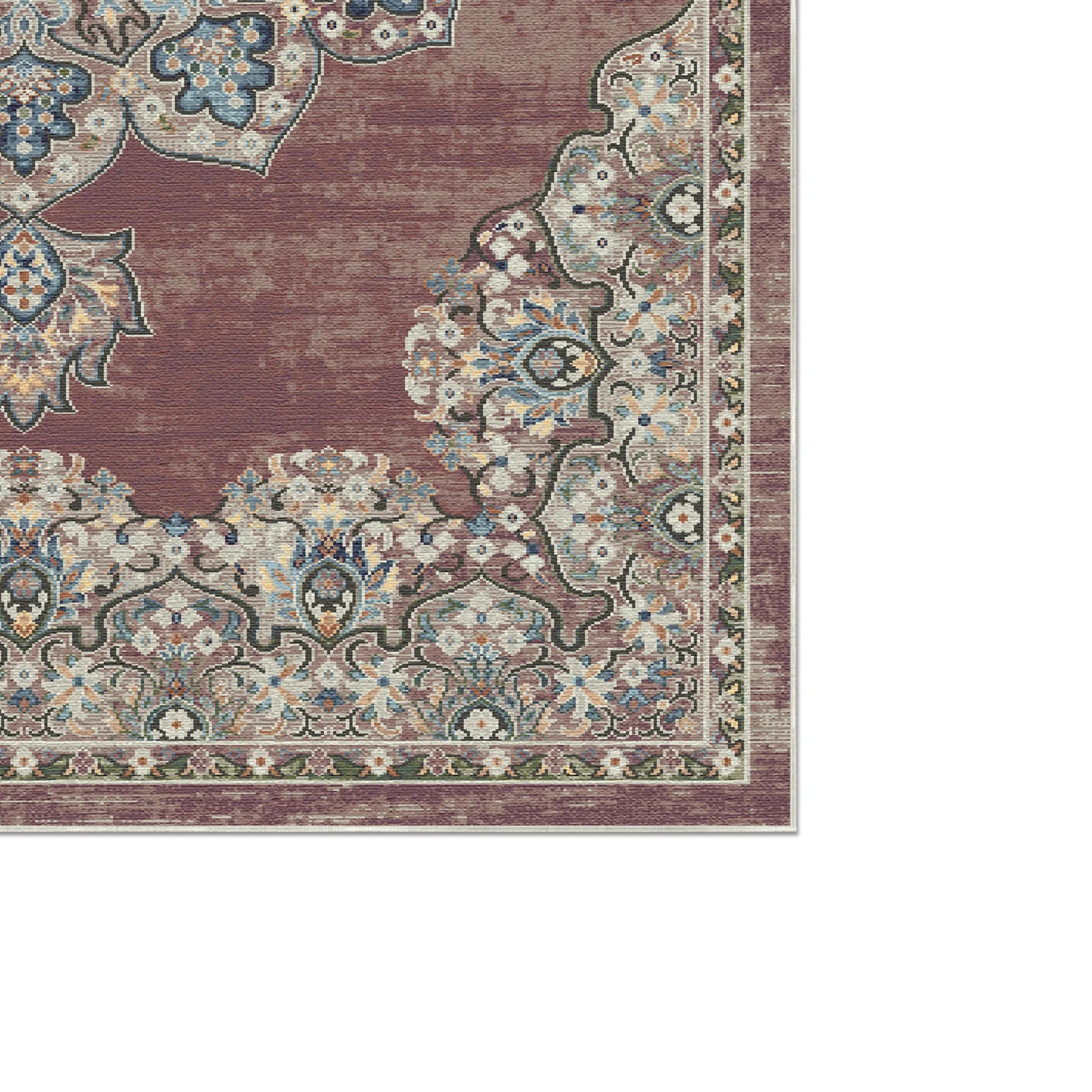 Toulouse Rose Traditional Washable Rug