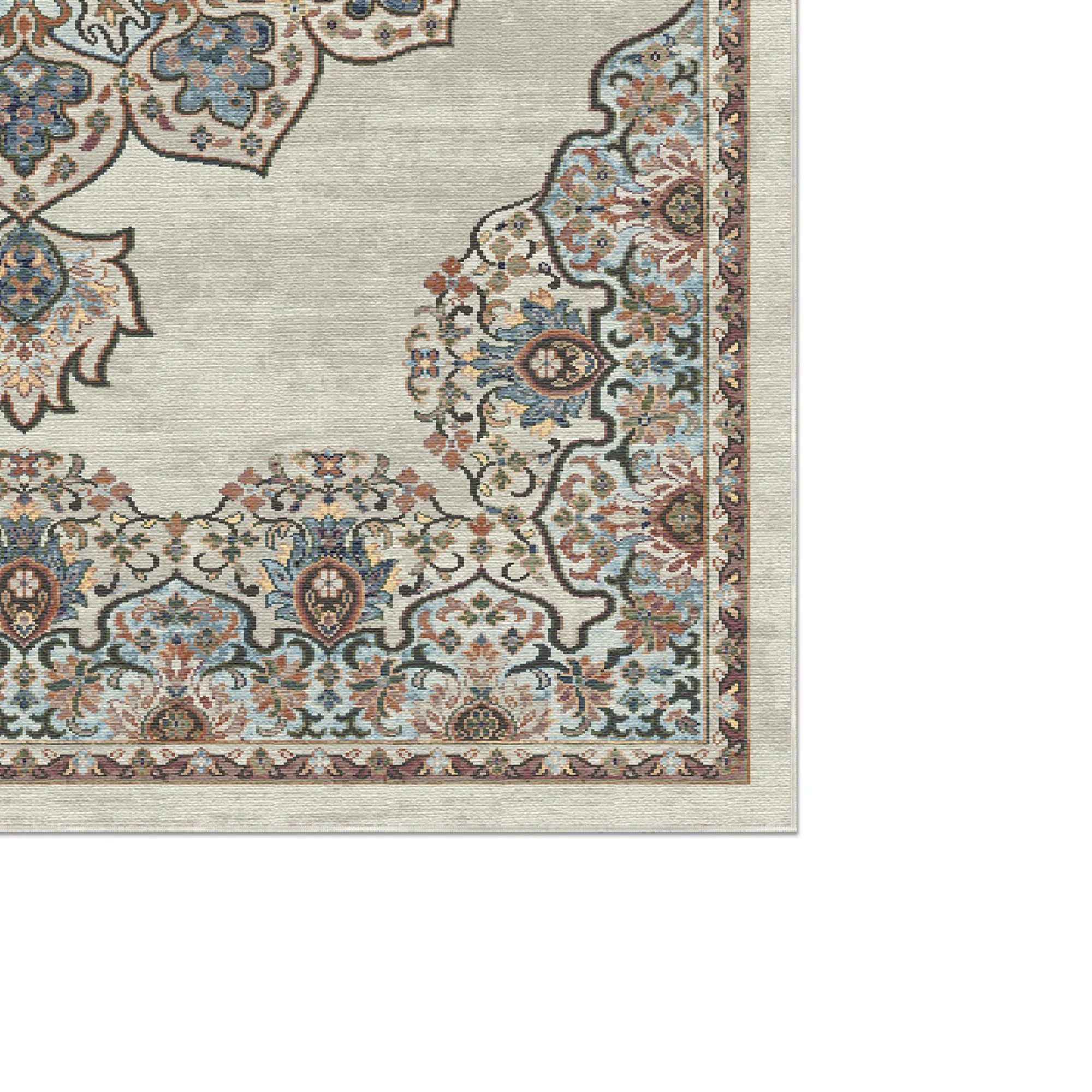 Salamanca Beige Traditional Washable Rug