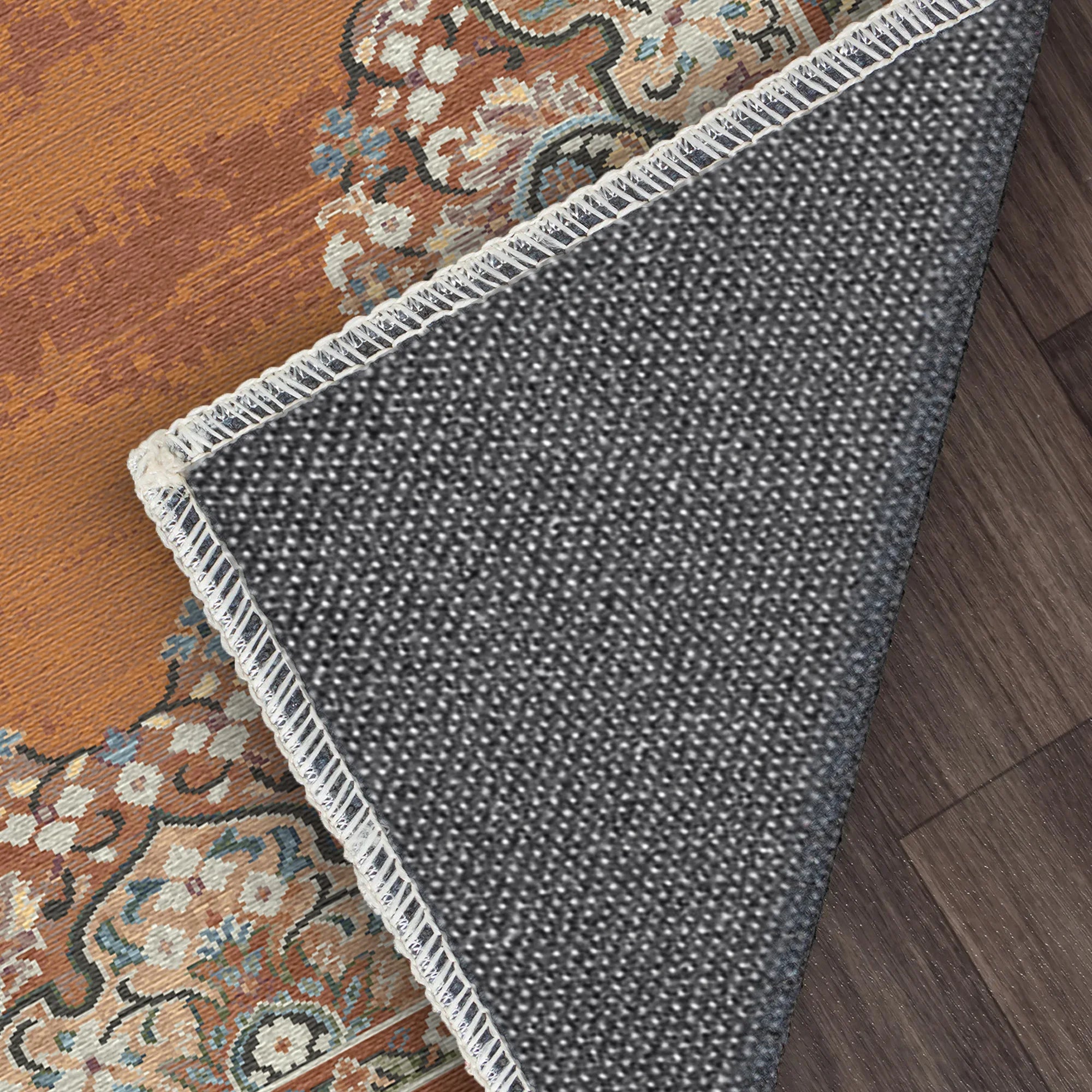 Siena Terracotta Traditional Washable Rug