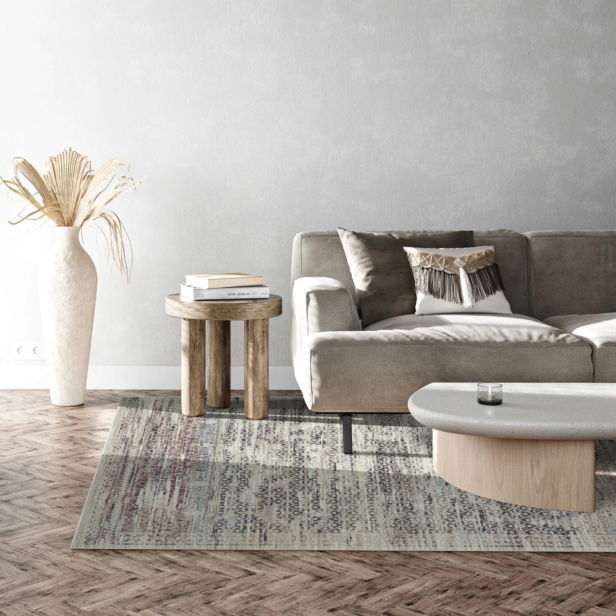 Lucca Mist Transitional Washable Rug