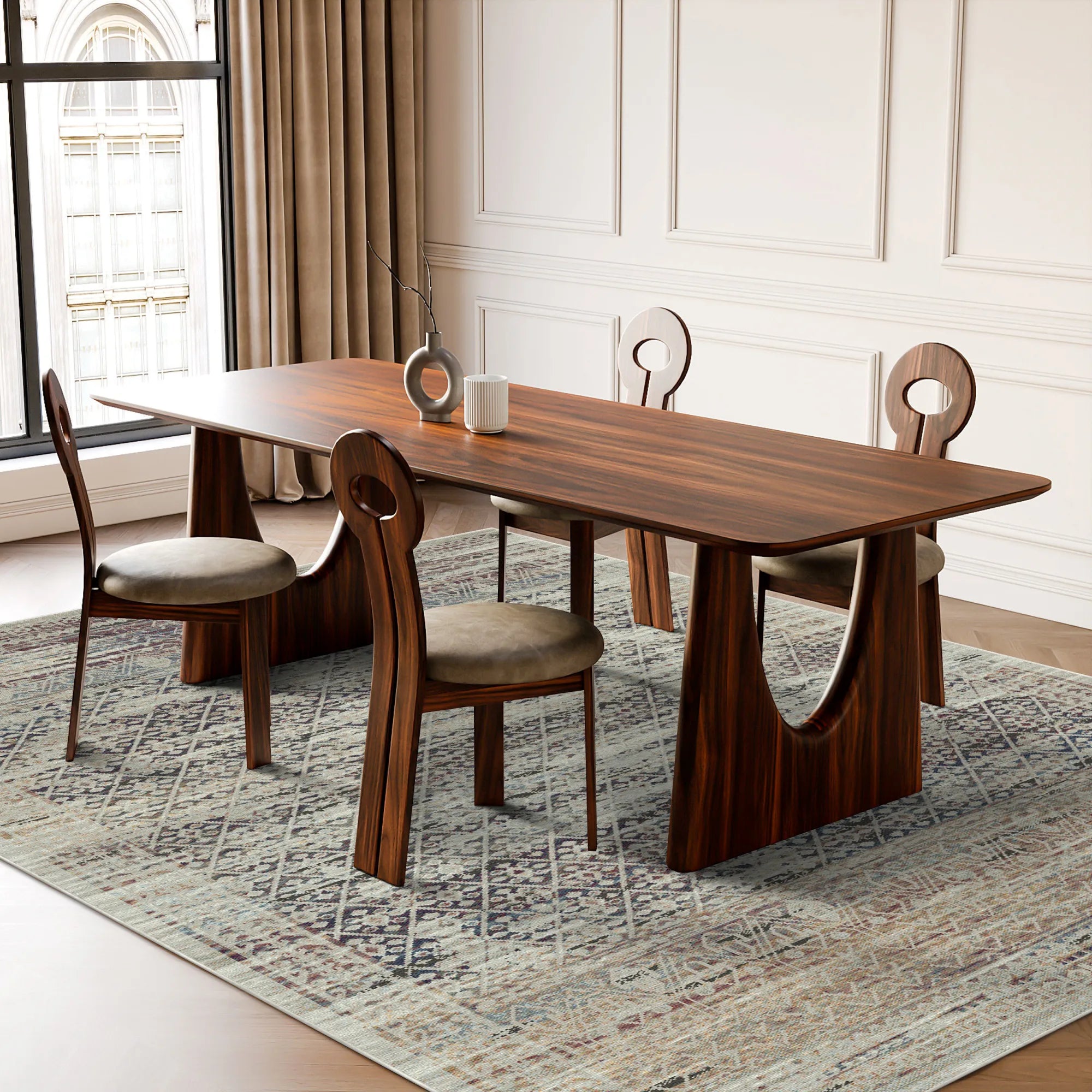 Lucca Mist Transitional Washable Rug