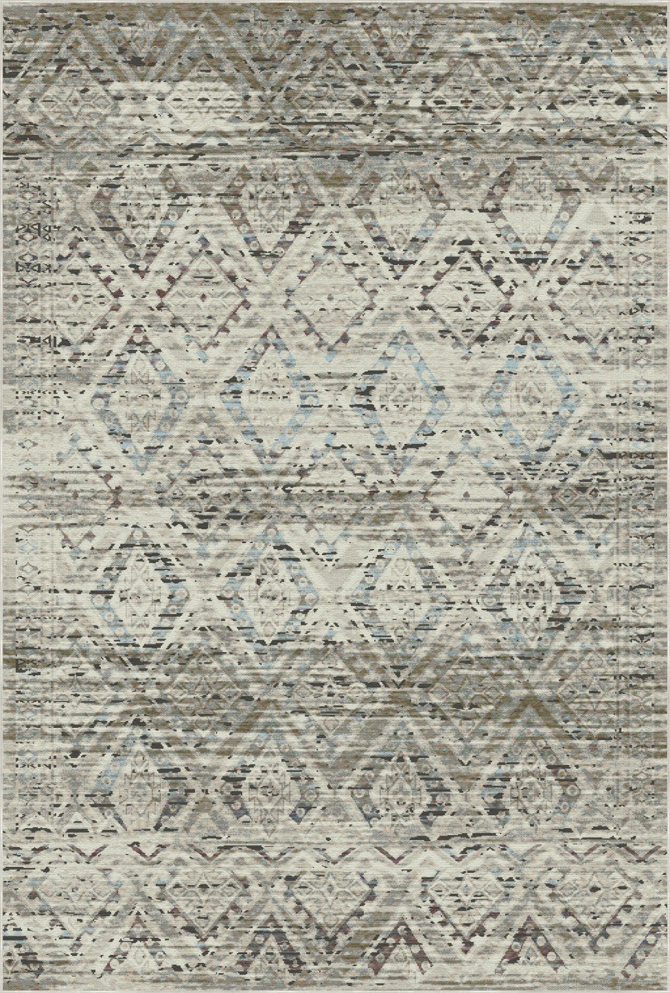 Positano Sand Distressed Diamond Rug