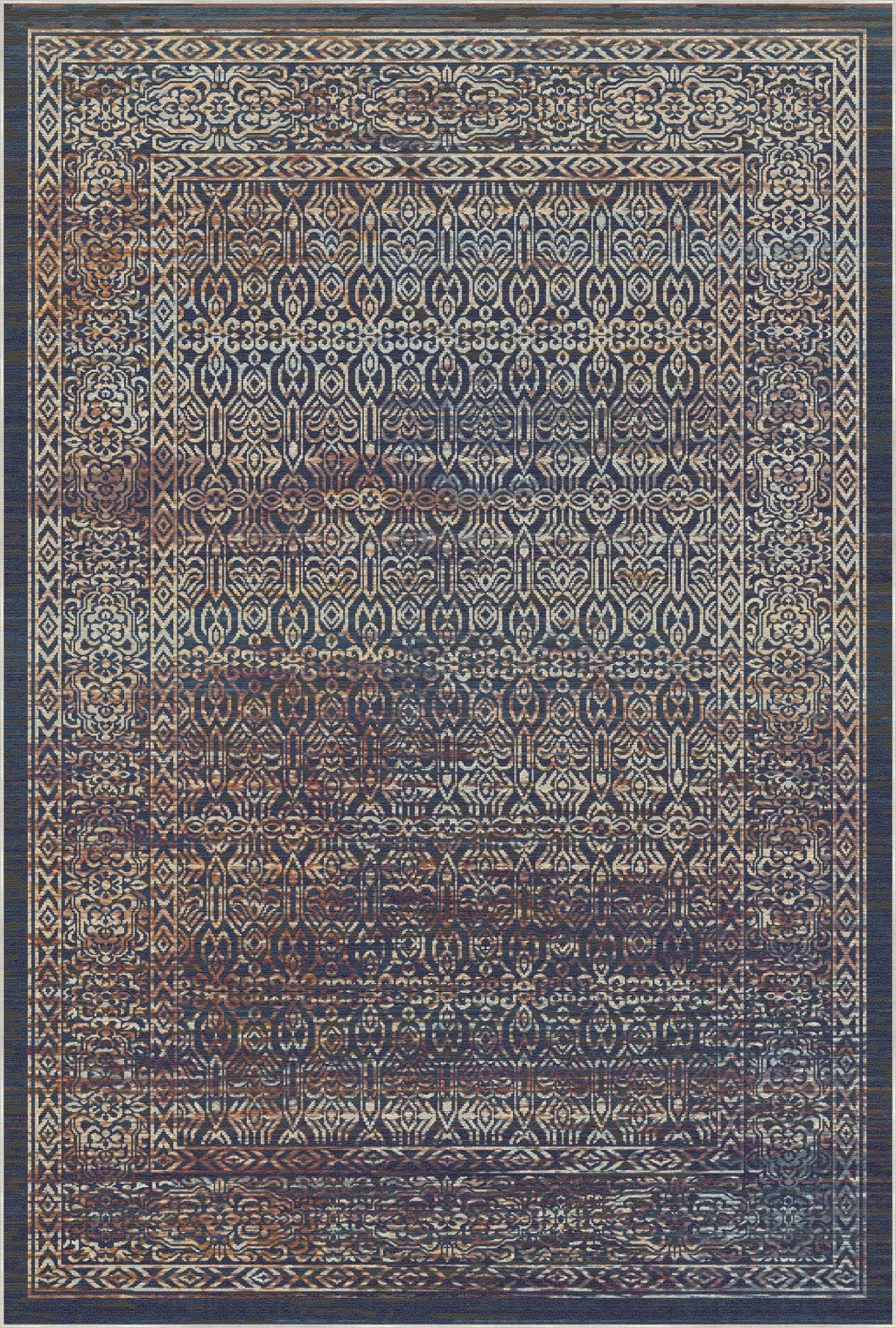 Rome Midnight Transitional Washable Rug