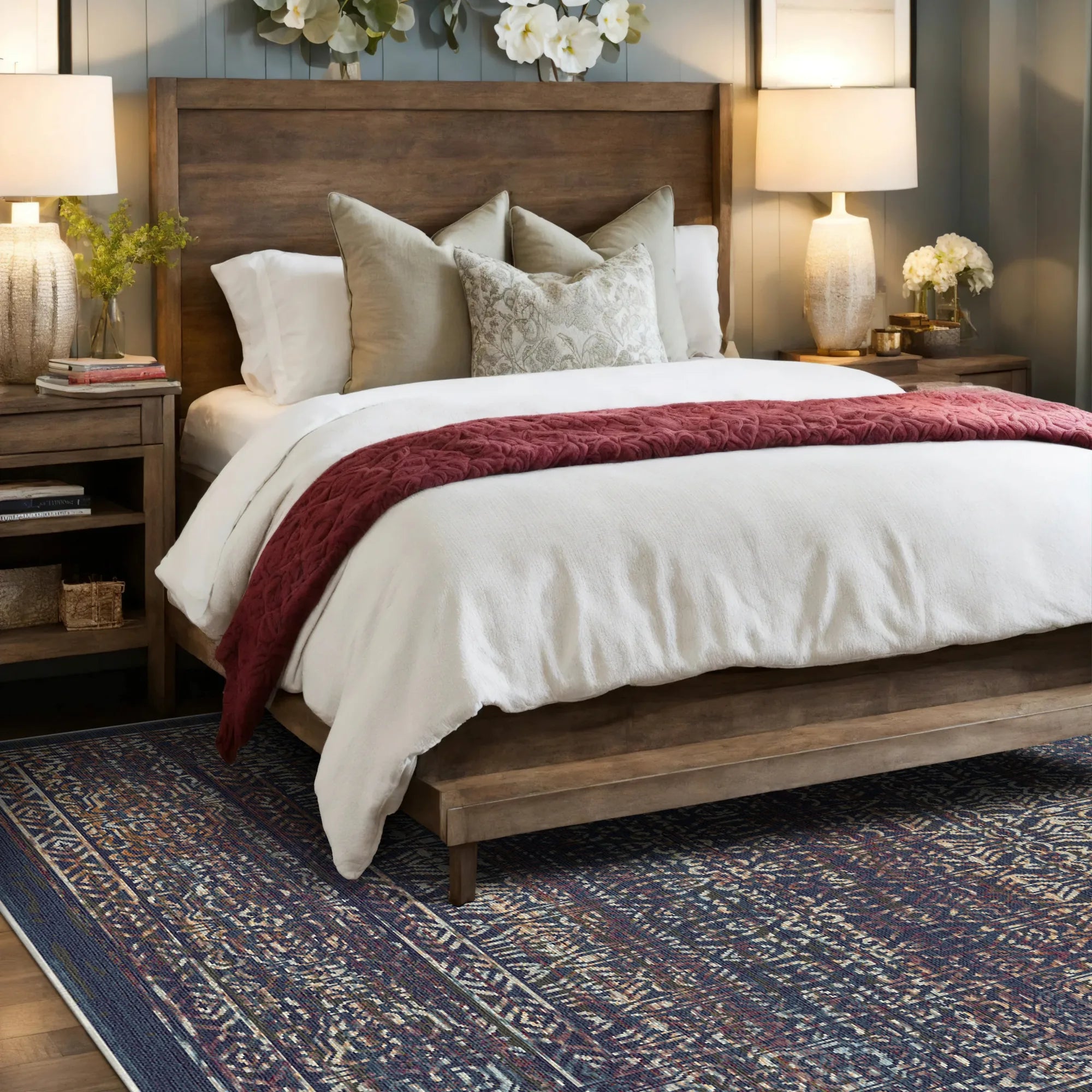 Rome Midnight Transitional Washable Rug