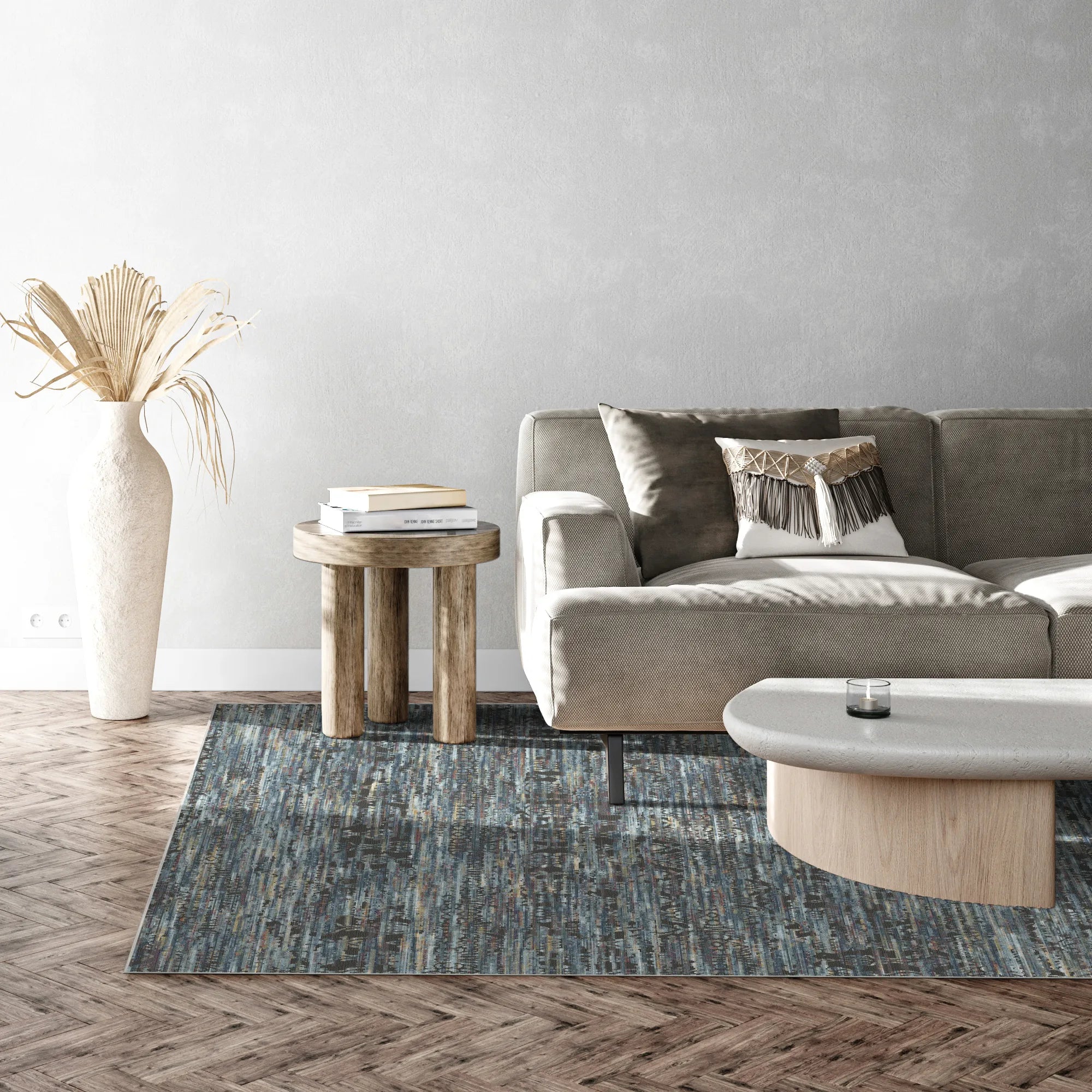 Berlin Industrial Abstract Washable Rug