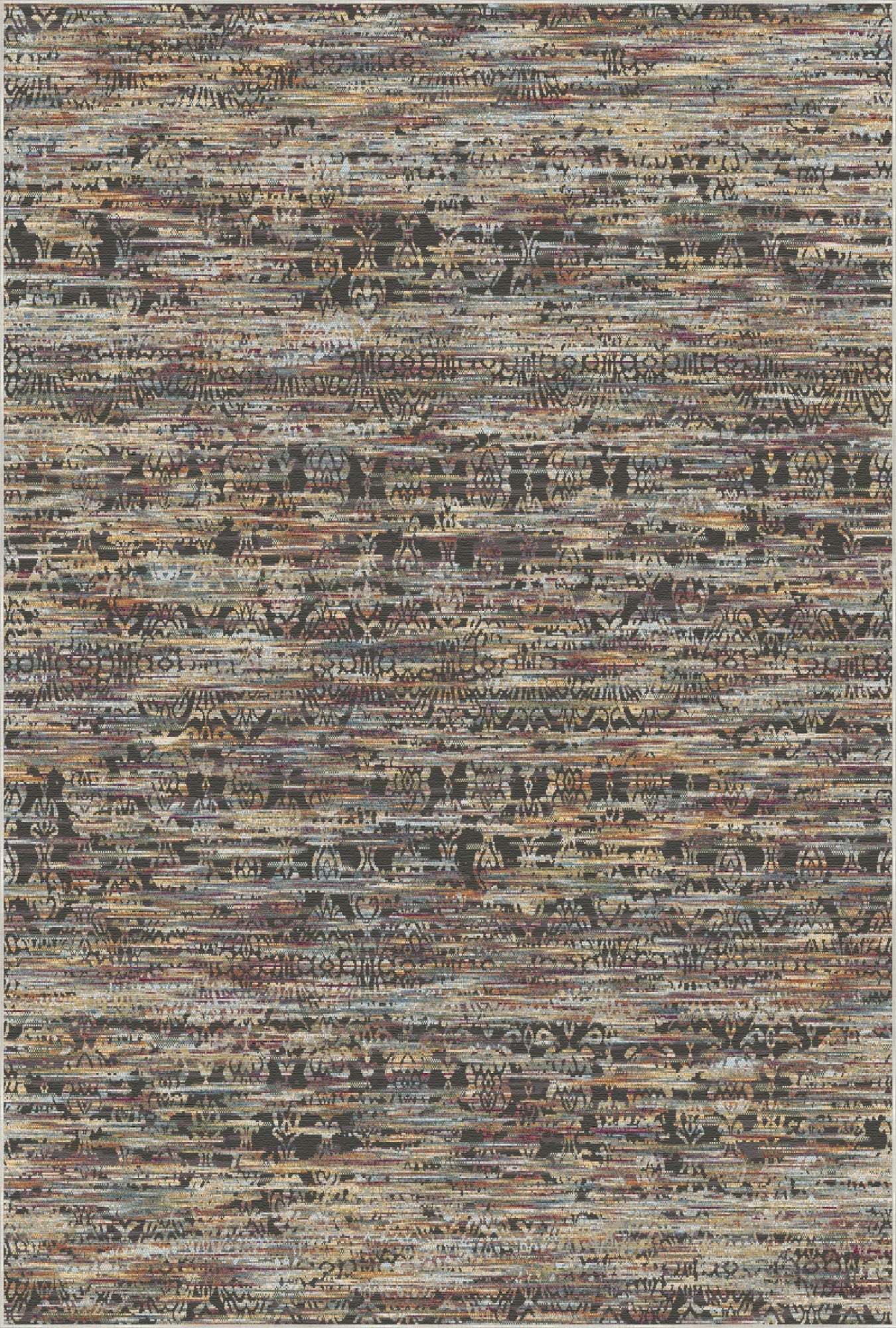 Munich Amber Industrial Abstract Washable Rug