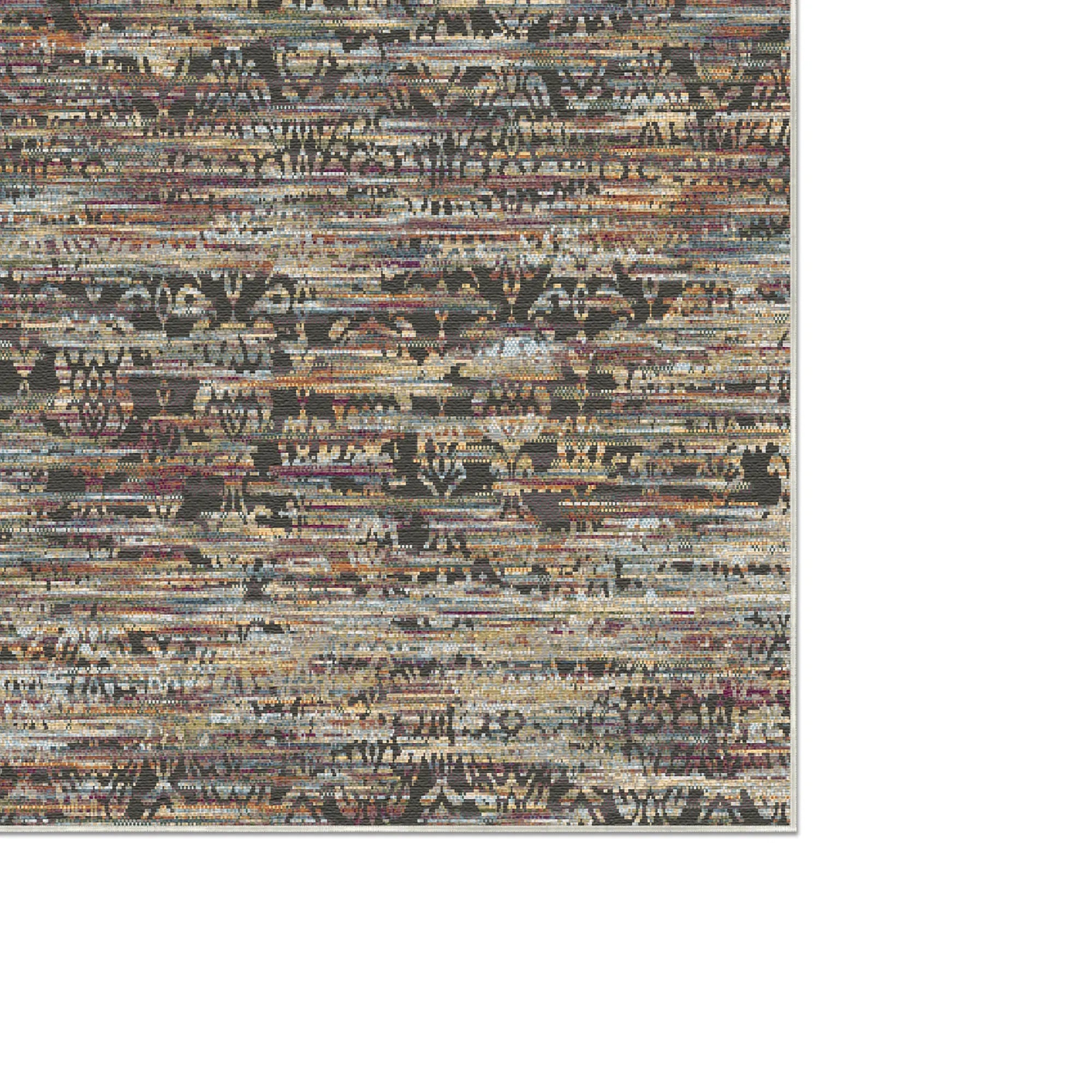 Munich Amber Industrial Abstract Washable Rug