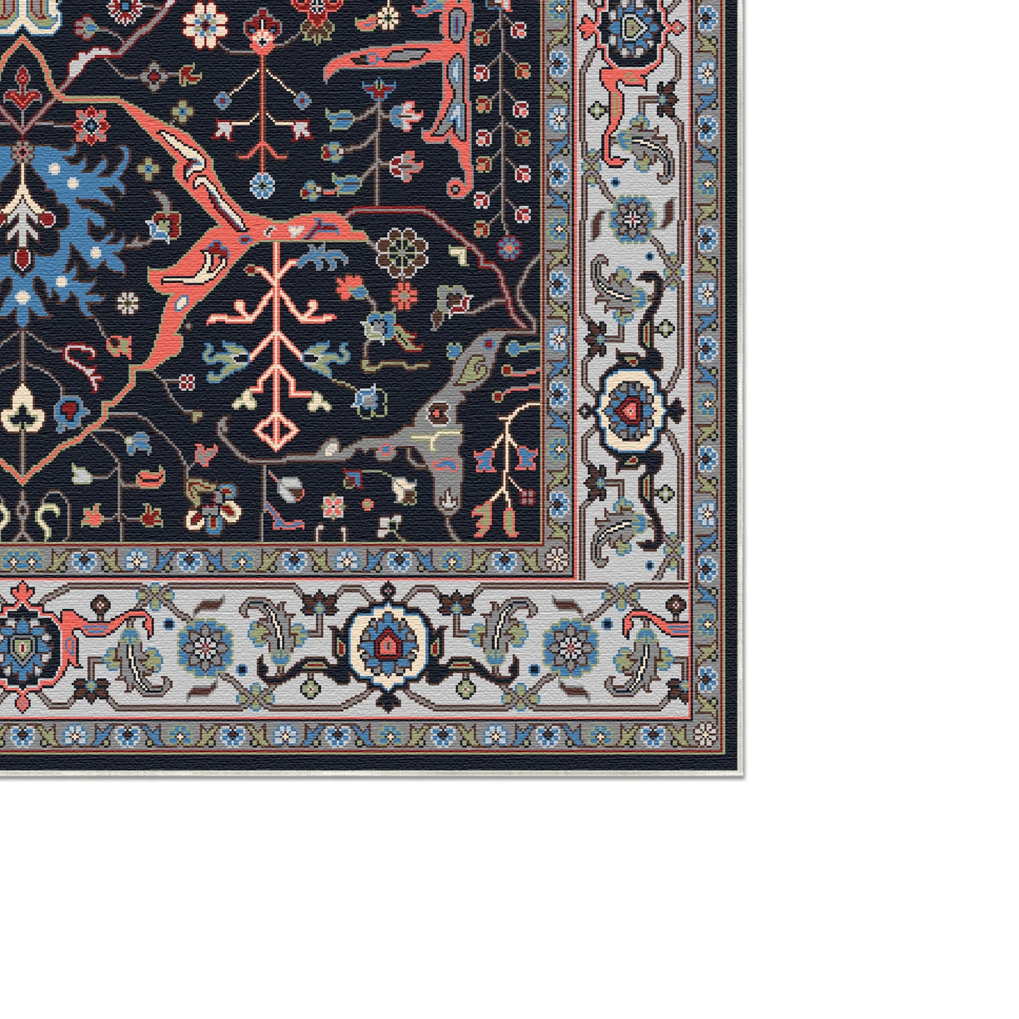 Classic Navy Persian Medallion Rug