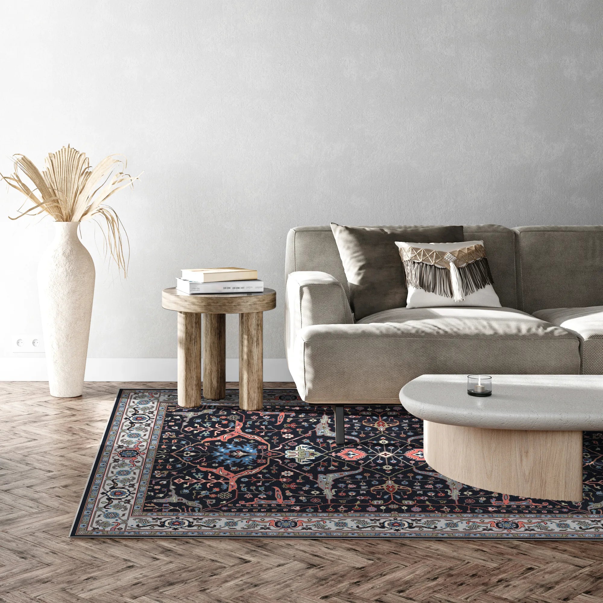 Classic Navy Persian Medallion Rug