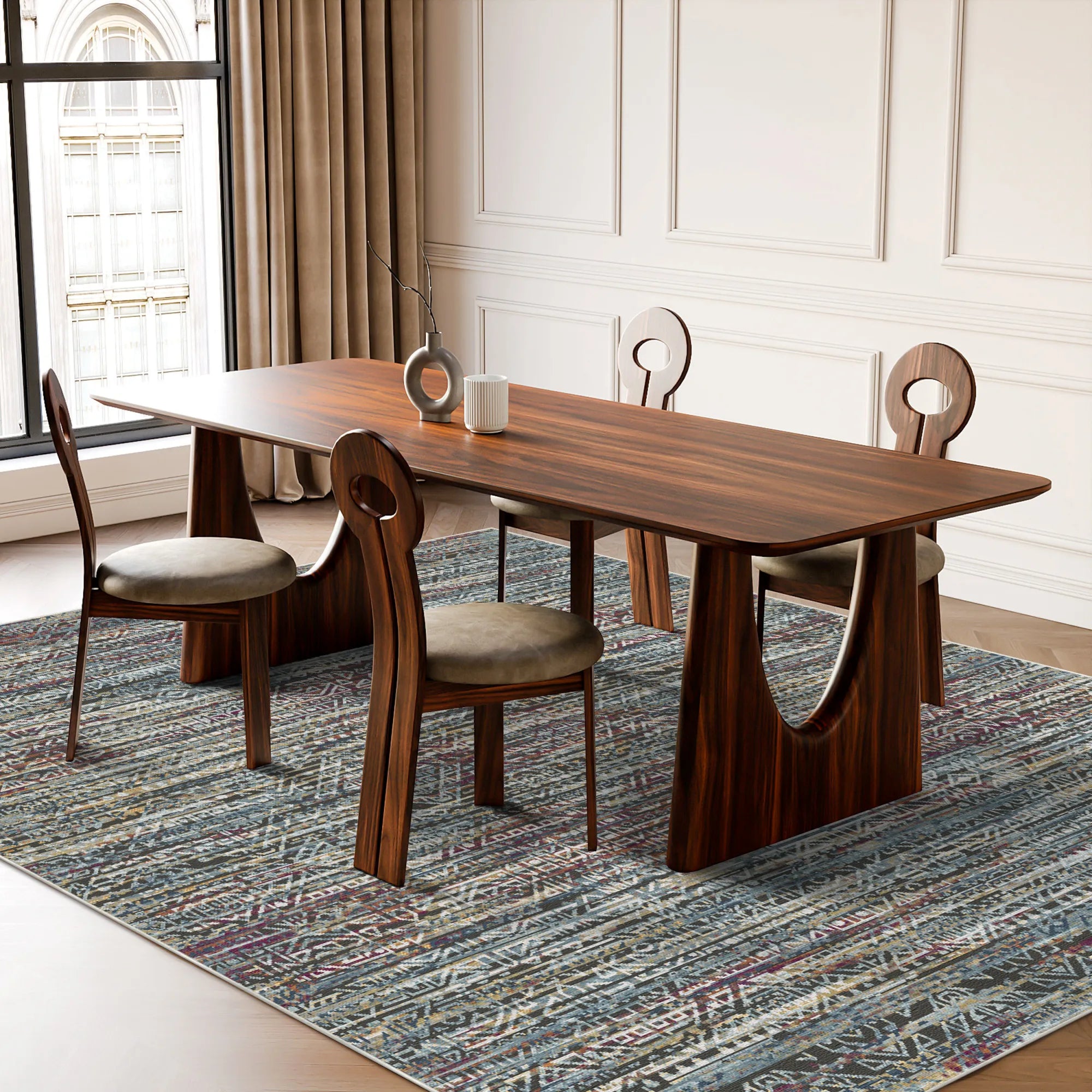 Zurich Fusion Abstract Washable Rug