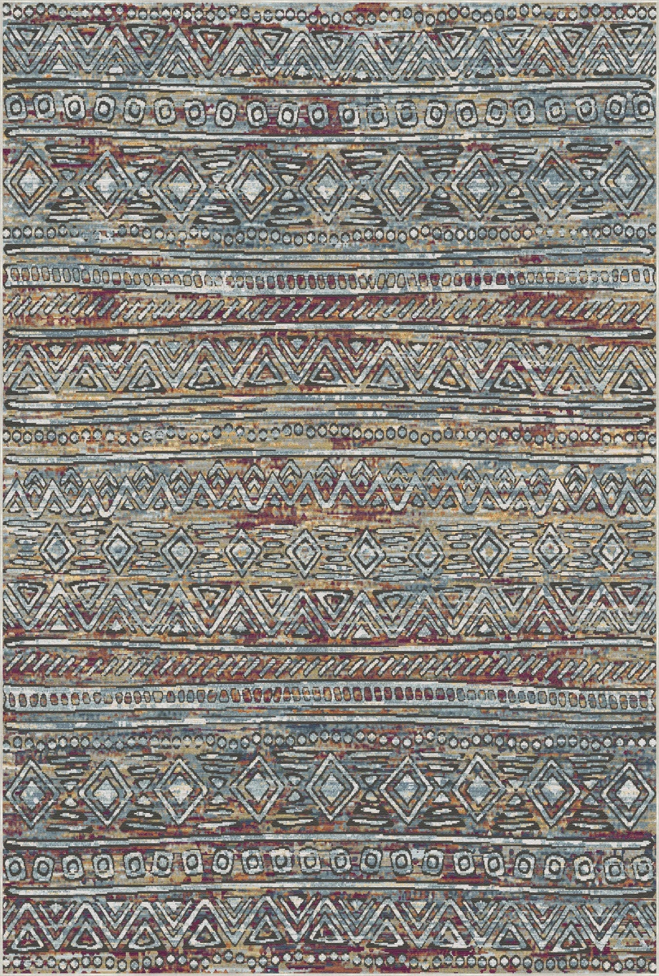 Prague Mosaic Abstract Washable Rug