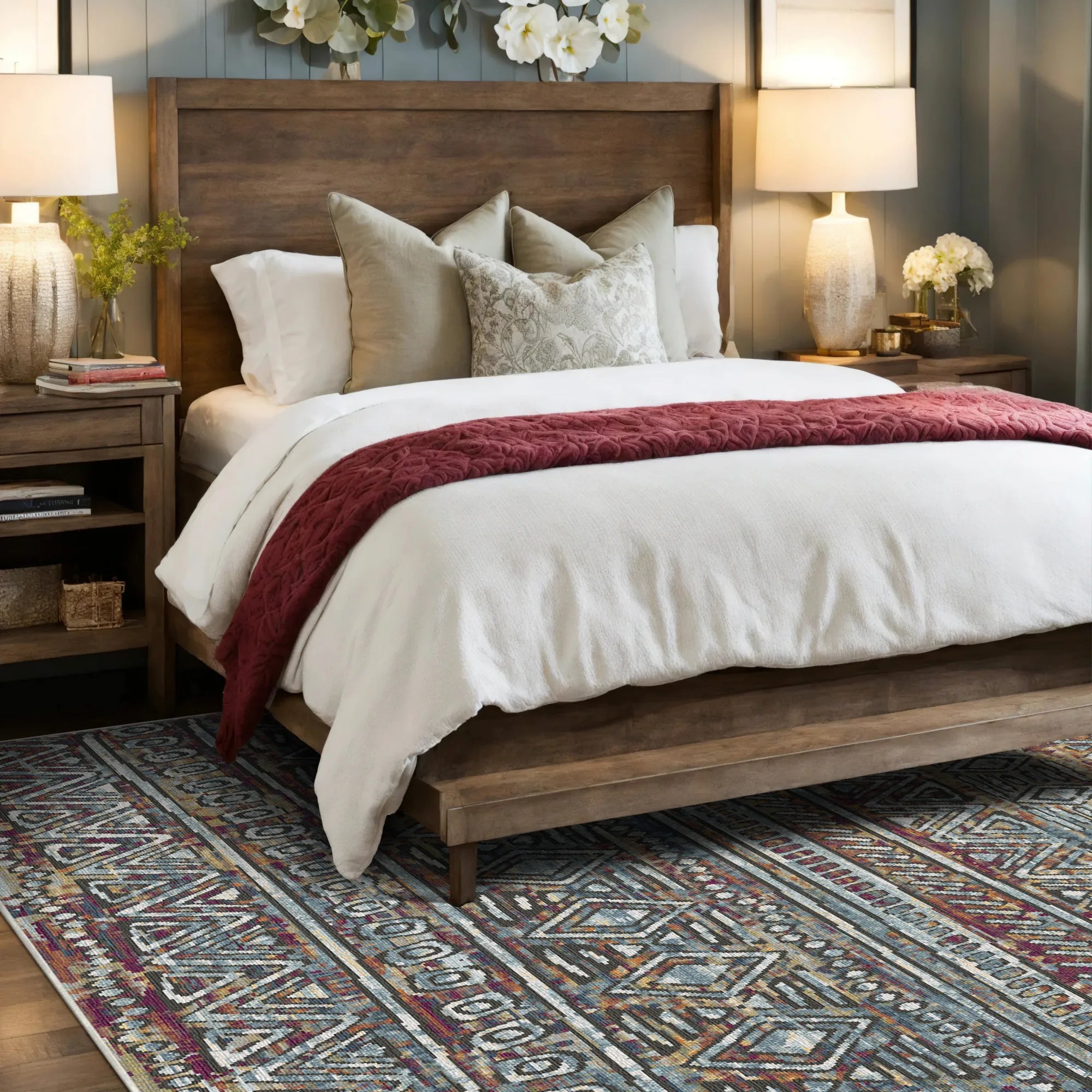 Prague Mosaic Abstract Washable Rug