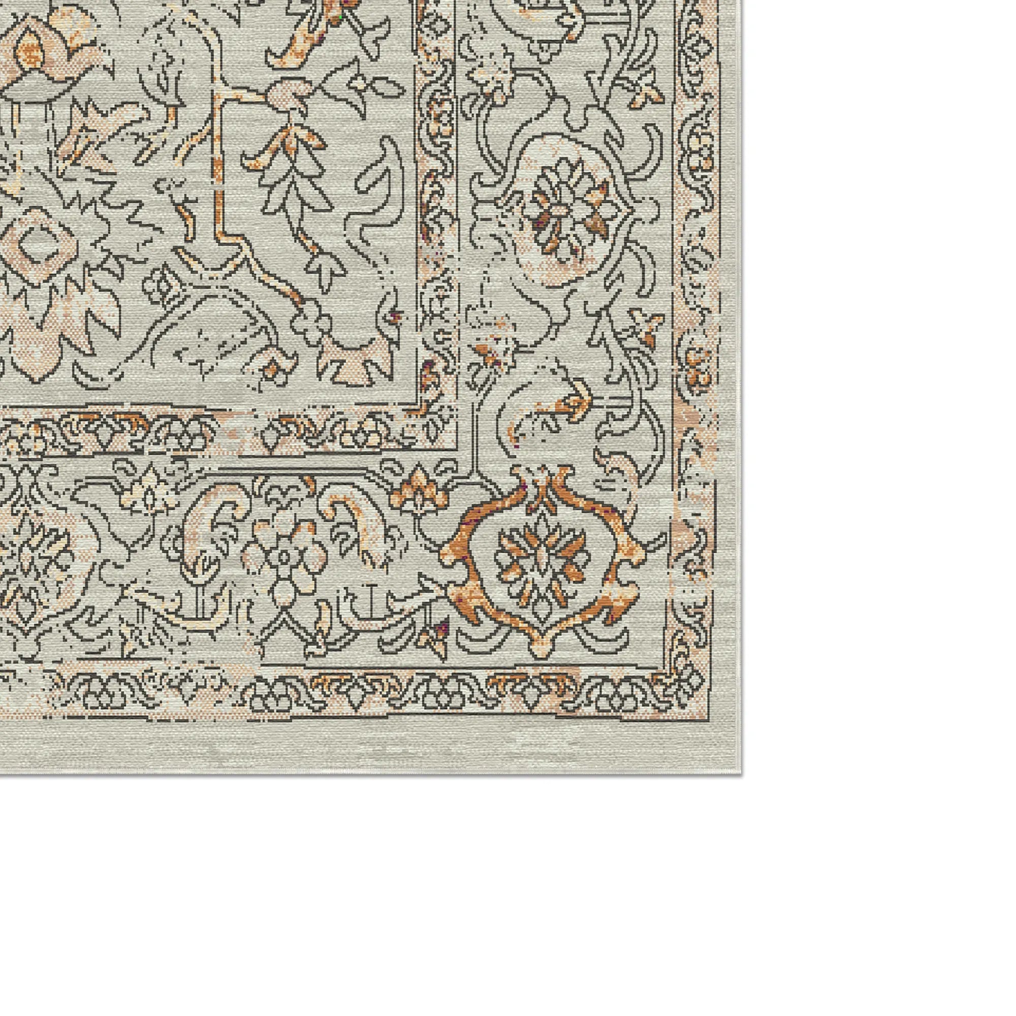 Copenhagen Gold Traditional Washable Rug