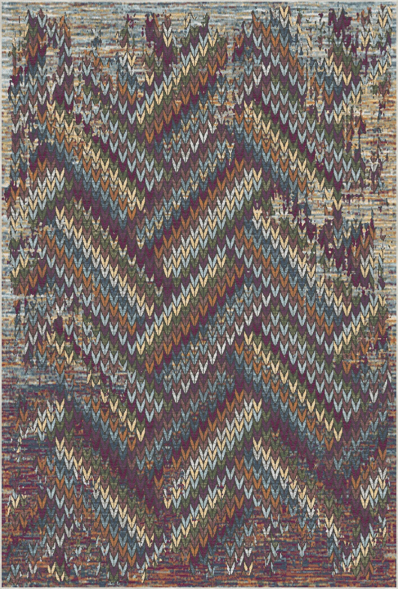 Milan Multi Chevron Washable Rug