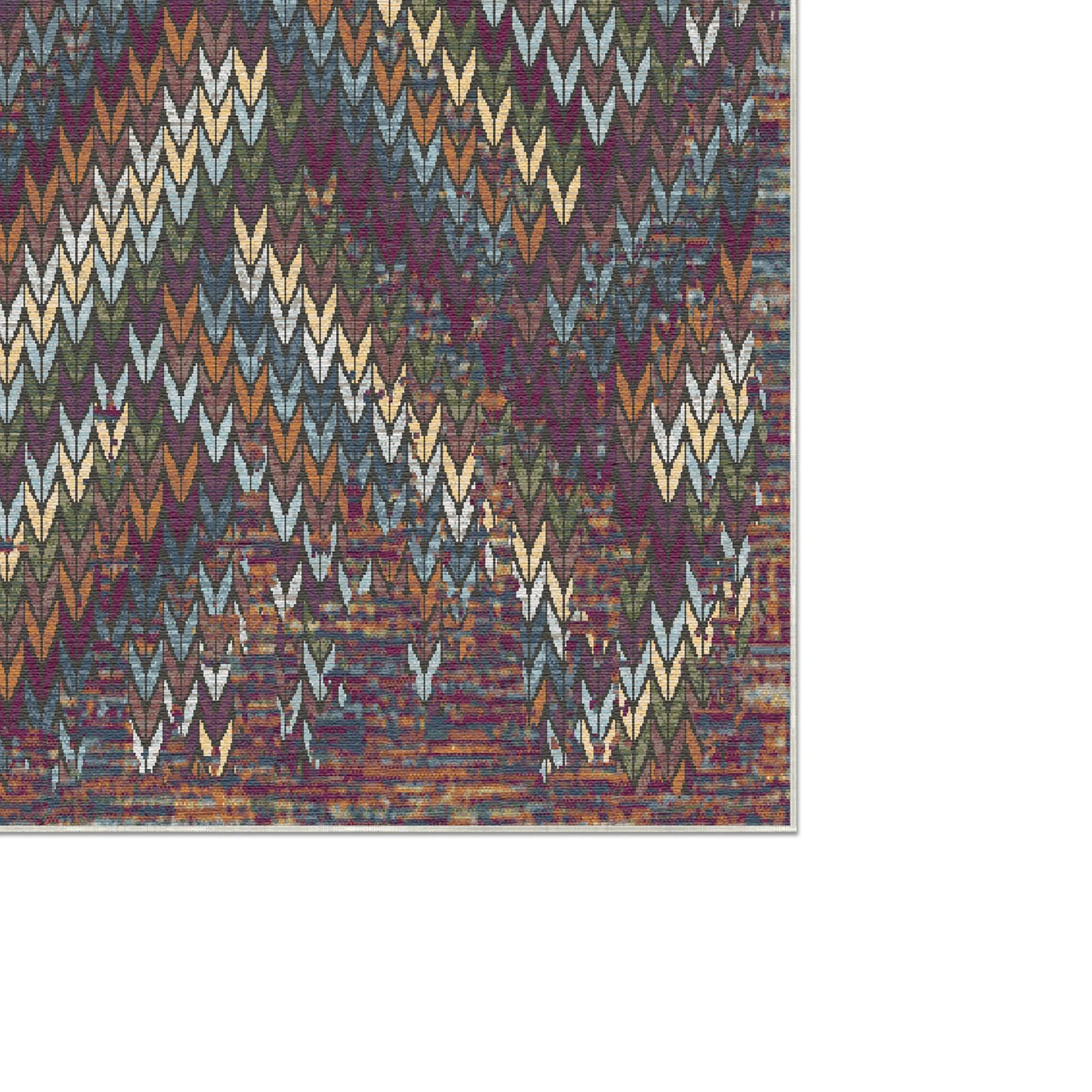 Milan Multi Chevron Washable Rug