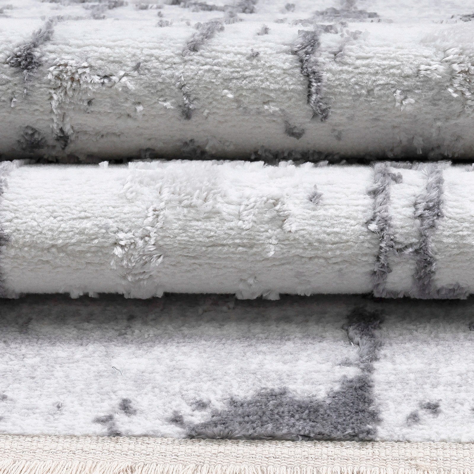 Steel Mist Grey Abstract Rug