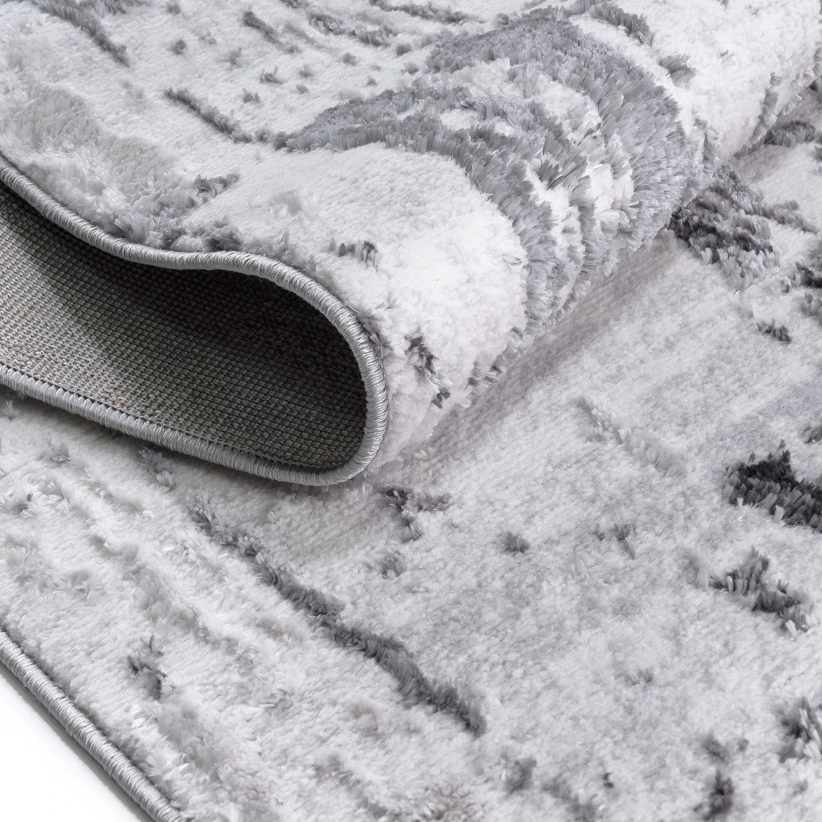 Steel Mist Grey Abstract Rug