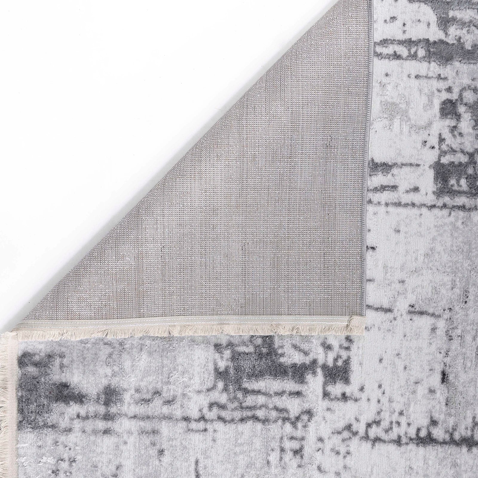 Steel Mist Grey Abstract Rug