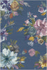 Blue Distressed Vintage Bloom Rug 
