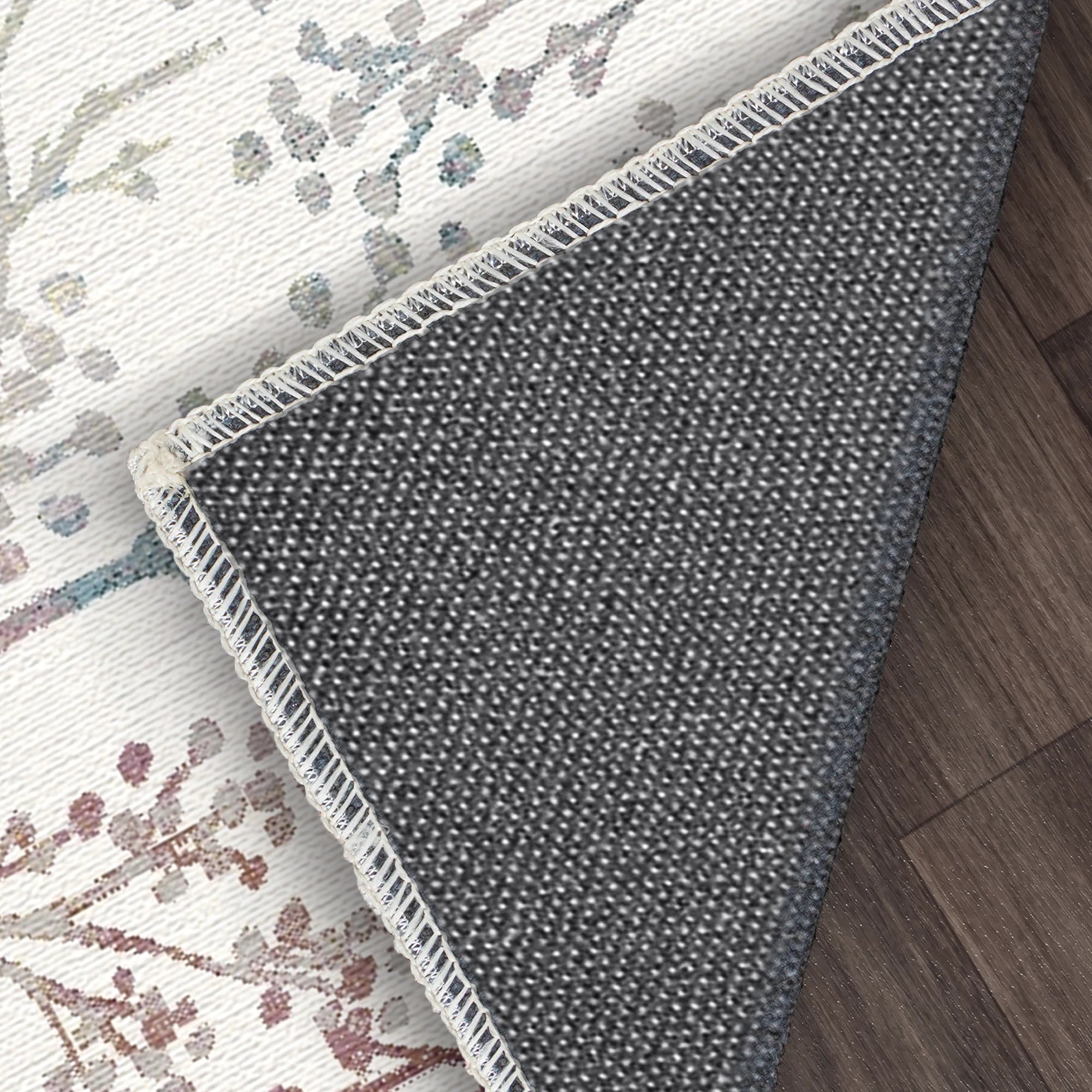 White Pastel Botanical Sprig Rug