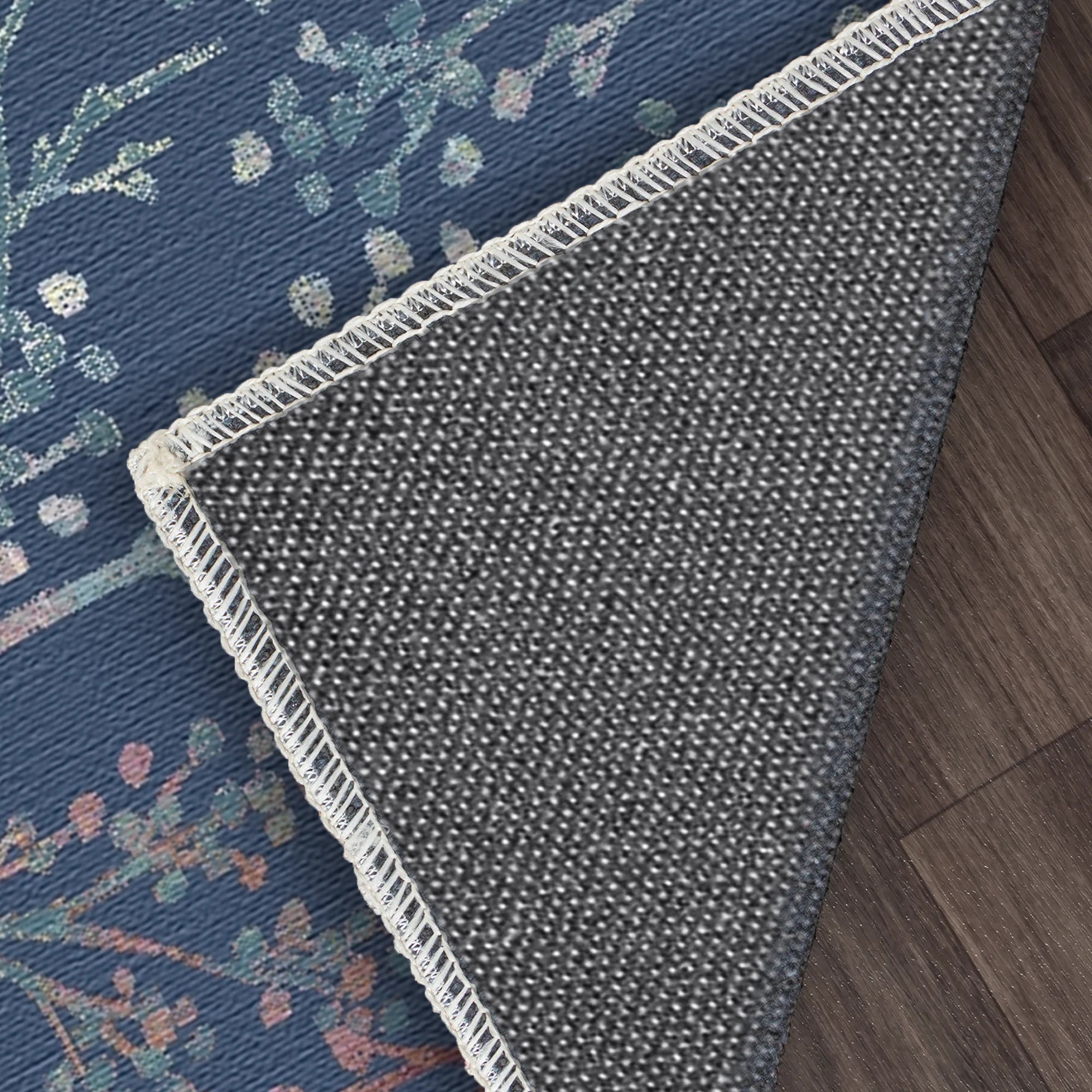 Deep Blue Botanical Sprig Rug