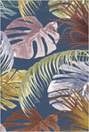 Navy Blue Exotic Tropical Rug Navy Blue