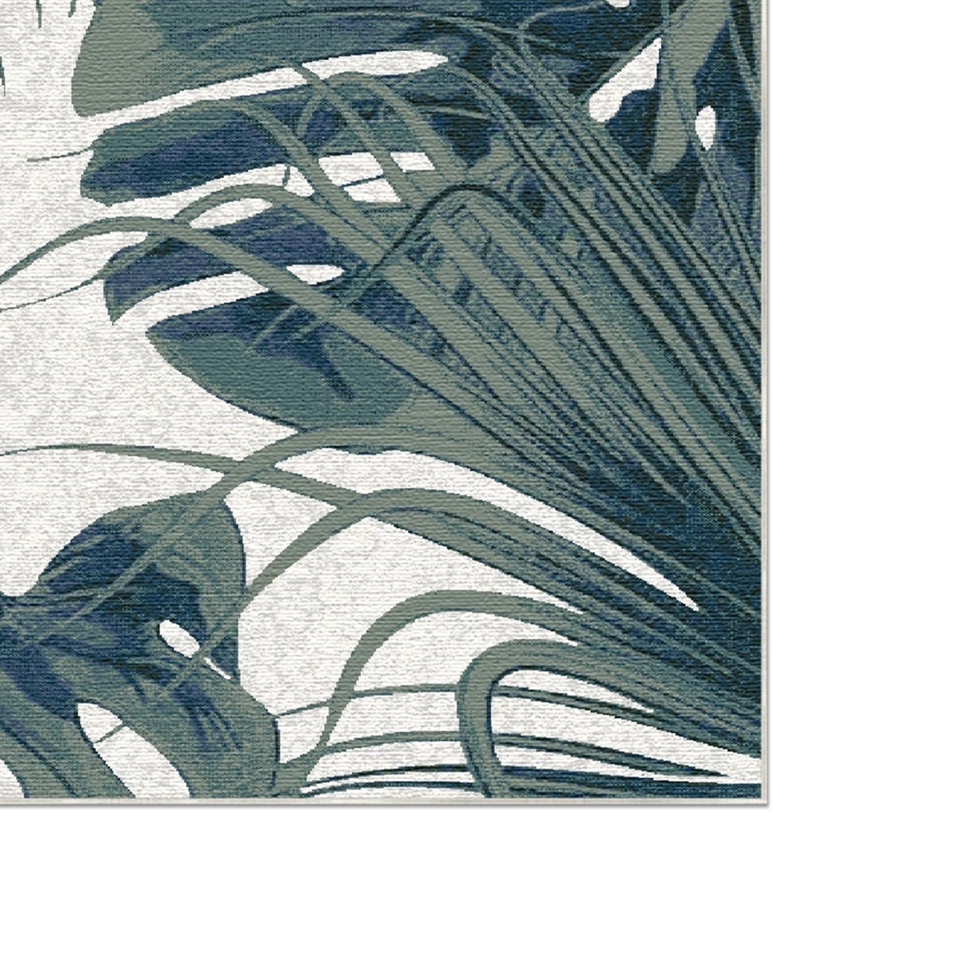 Green Exotic Tropical Leaf Rug