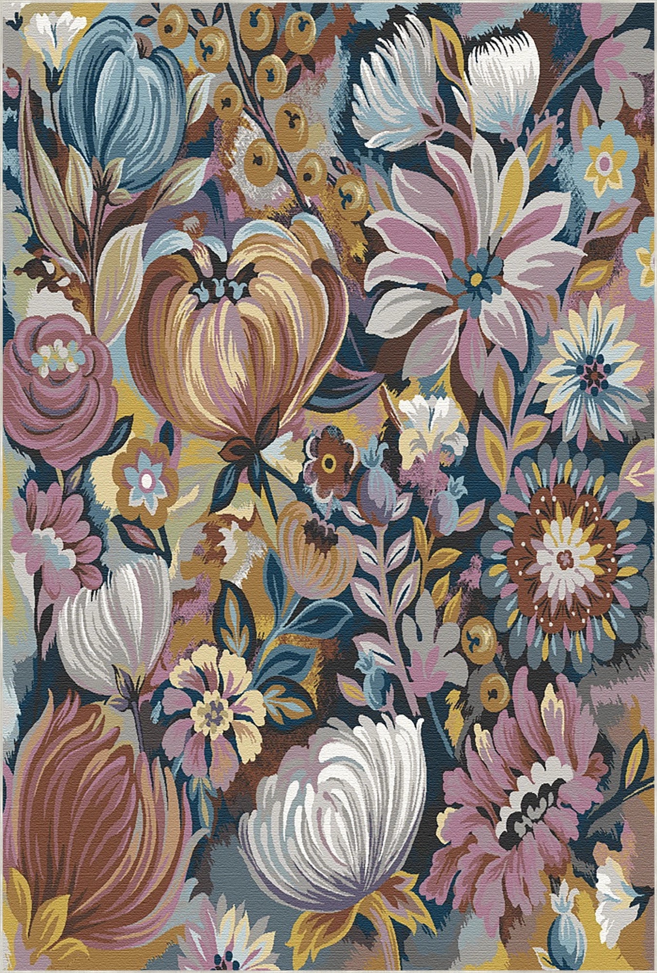 Vibrant Painterly Bloom Rug