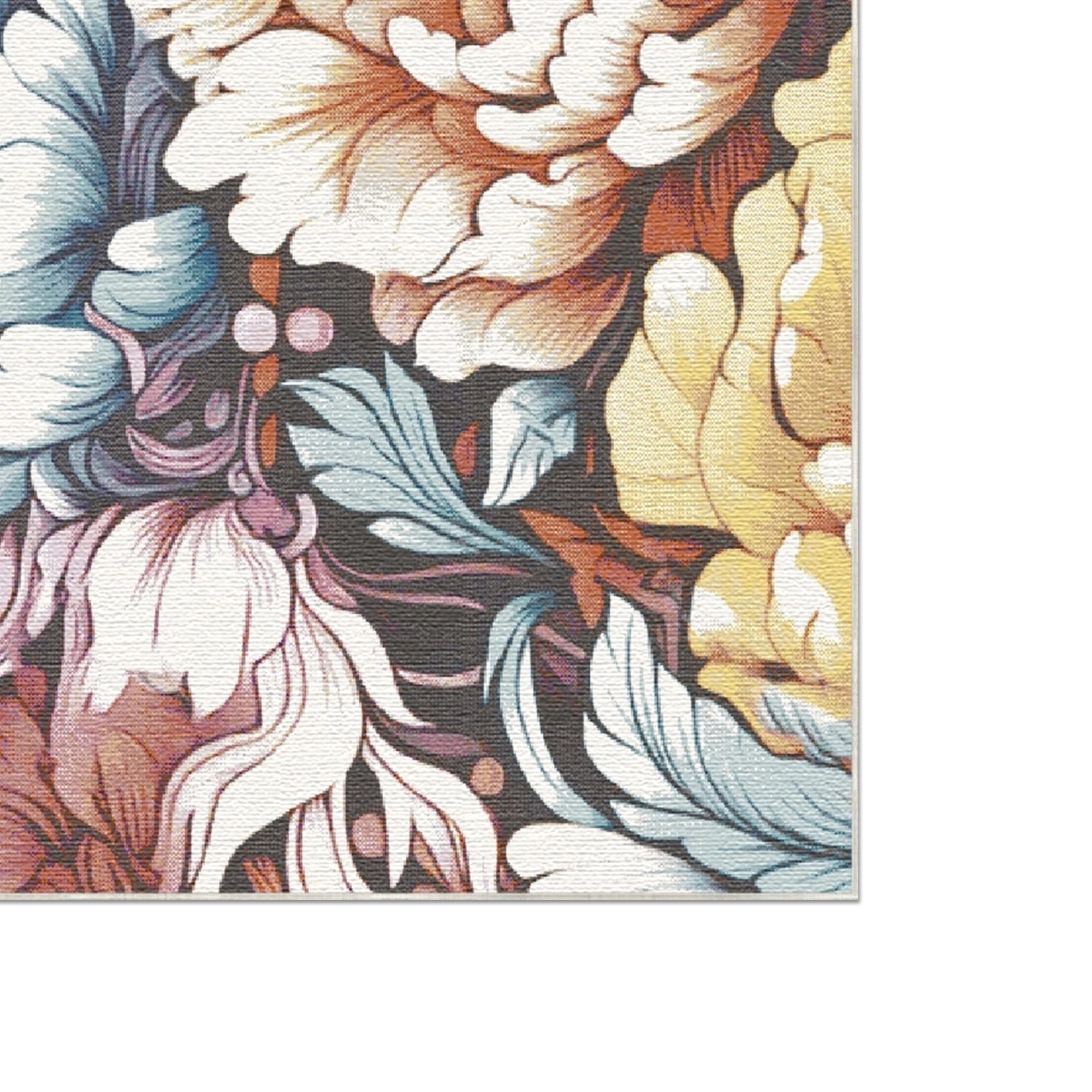 Midnight Bloom Botanical Rug