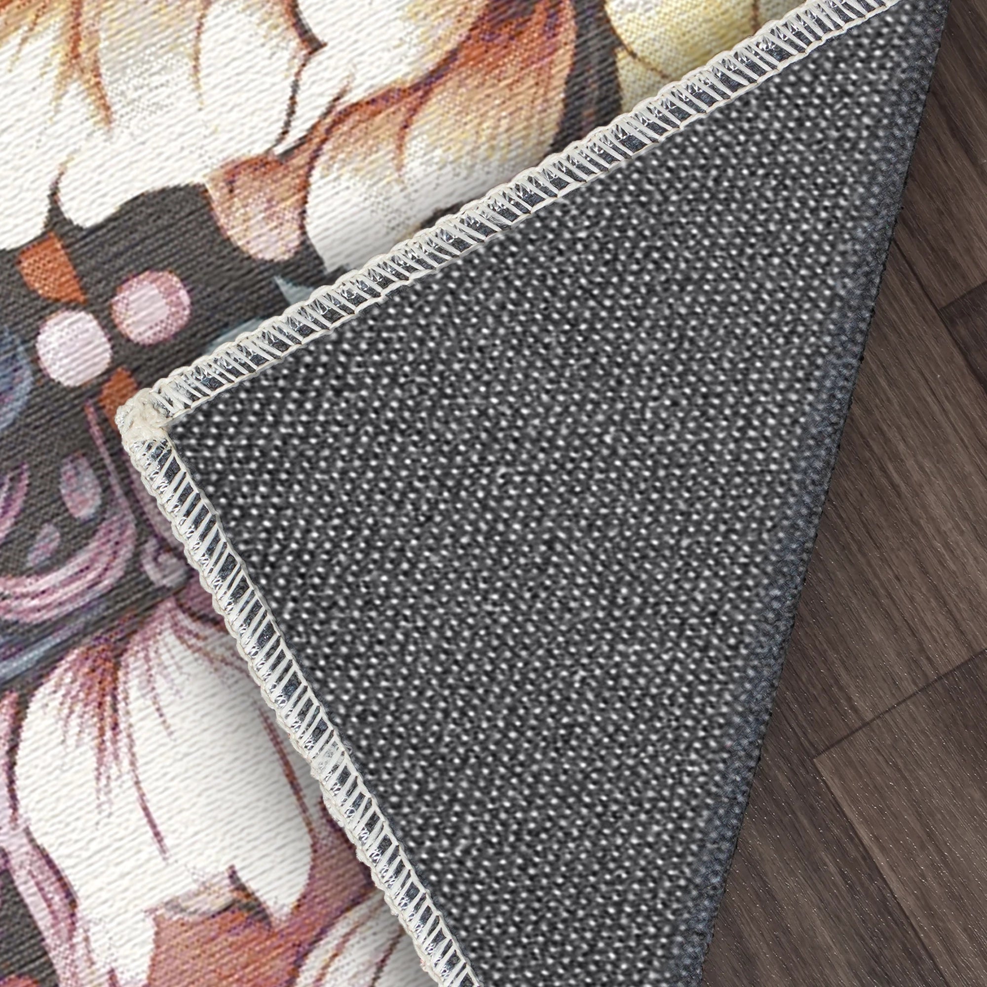 Midnight Bloom Botanical Rug