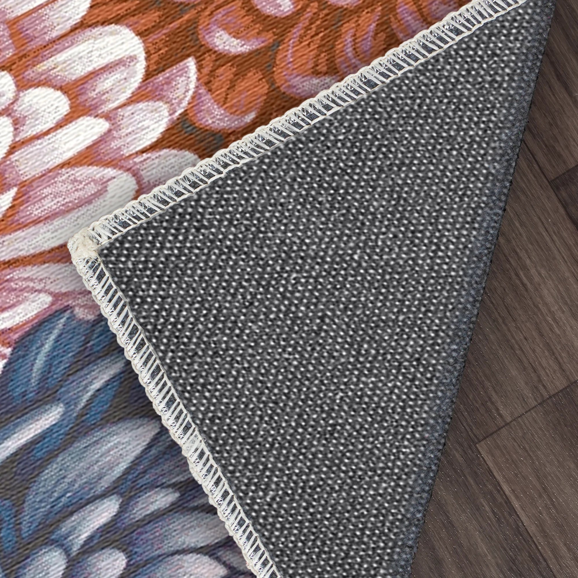 Obsidian Bloom Chrysanthemum Rug