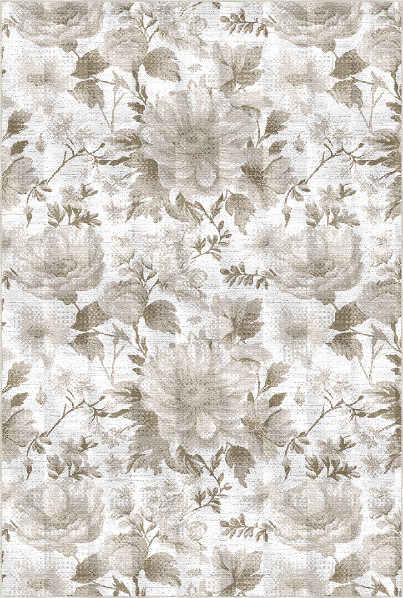 Beige Serenity Botanical Rug