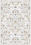 Timeless Bloom Medallion Rug White