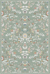 Sage Garden Floral Medallion Rug Sage Green