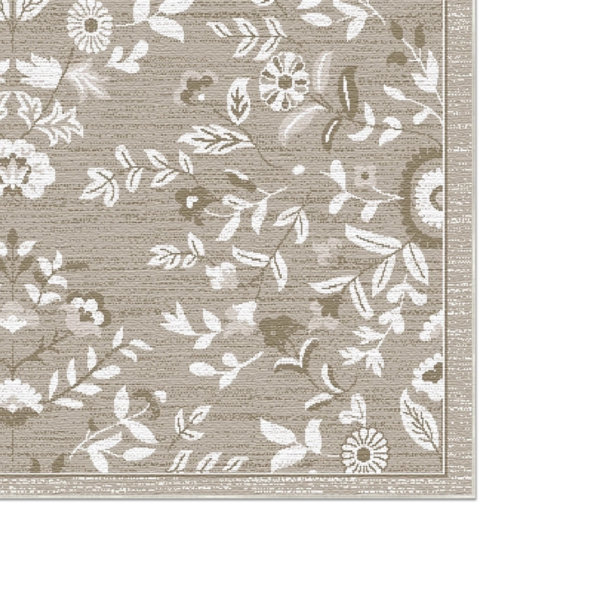 Sand Serenity Floral Medallion Rug