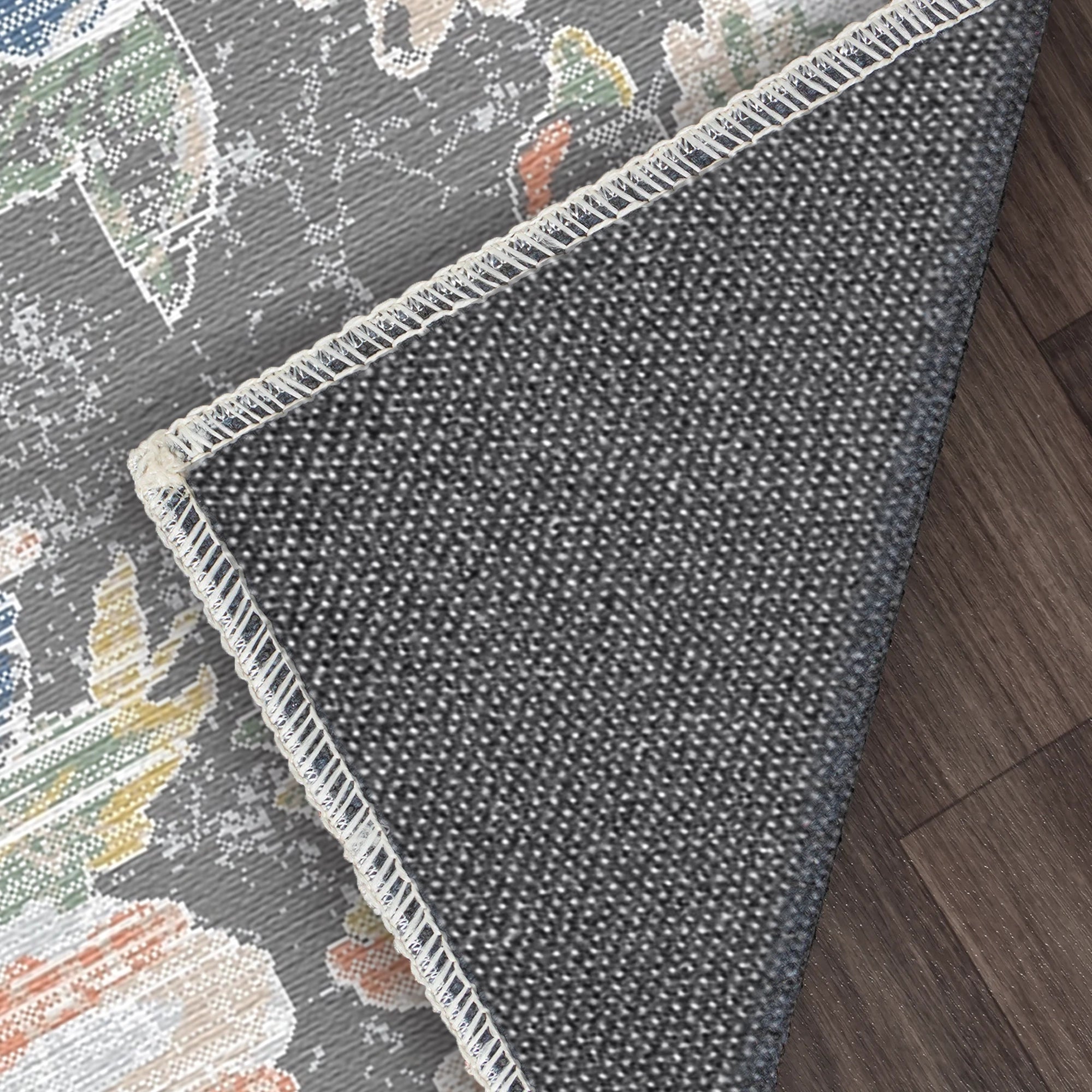 Antique Slate Painterly Floral Rug