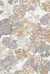 Mauve Heritage Floral Rug White