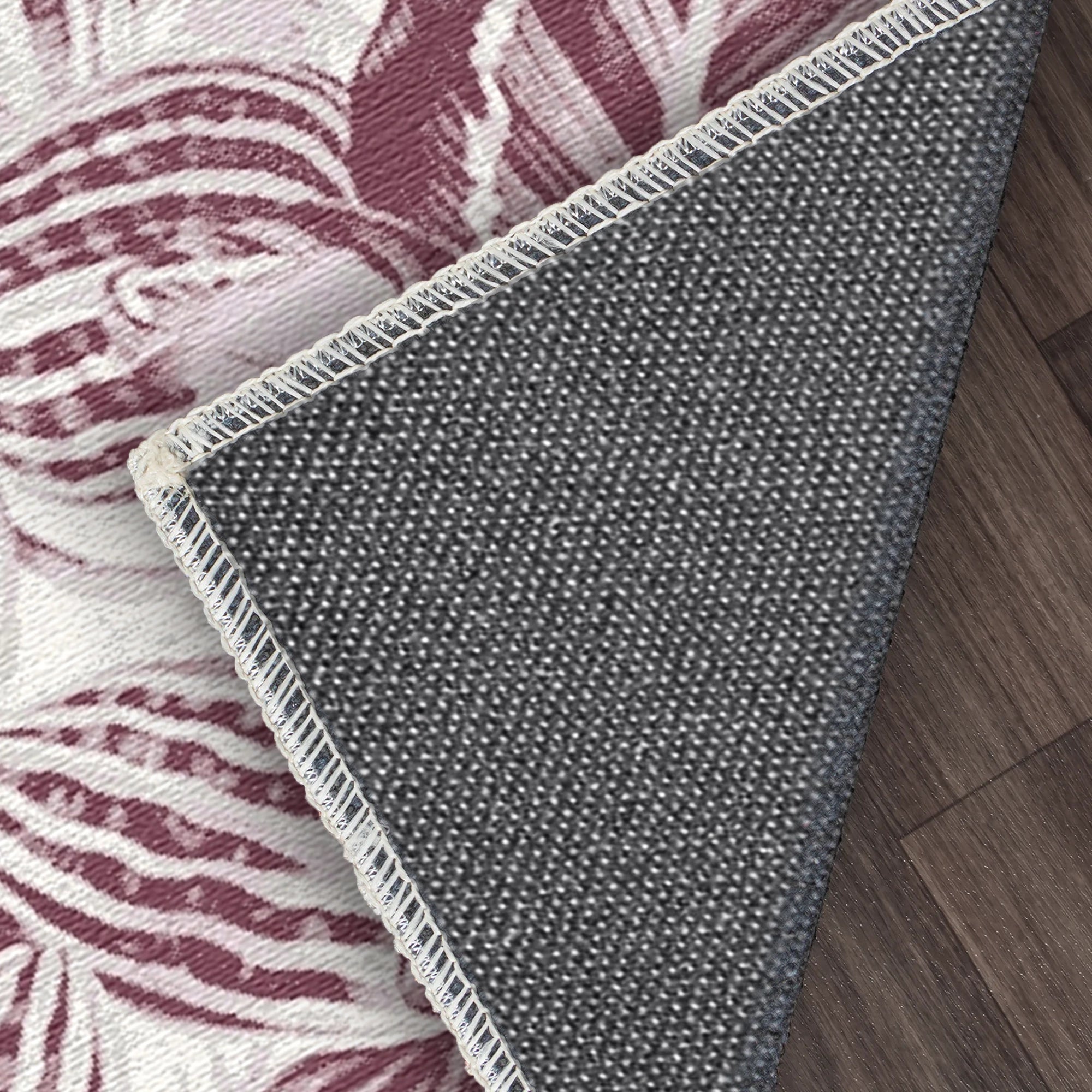 Mauve Tropical Leaf Botanical Rug